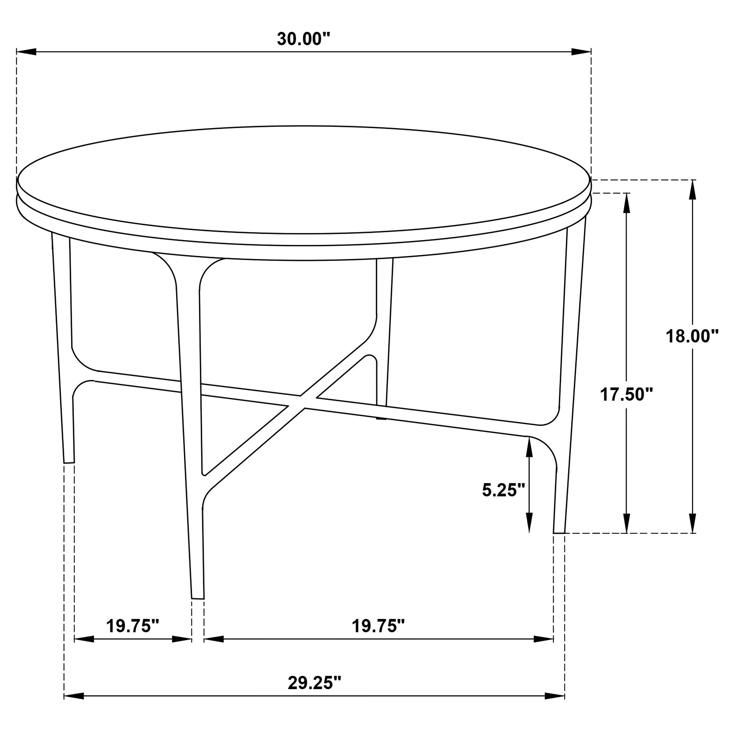  Coaster Furniture Hermas 710738 Round Genuine Marble Top Metal Coffee Table - White IMAGE 7