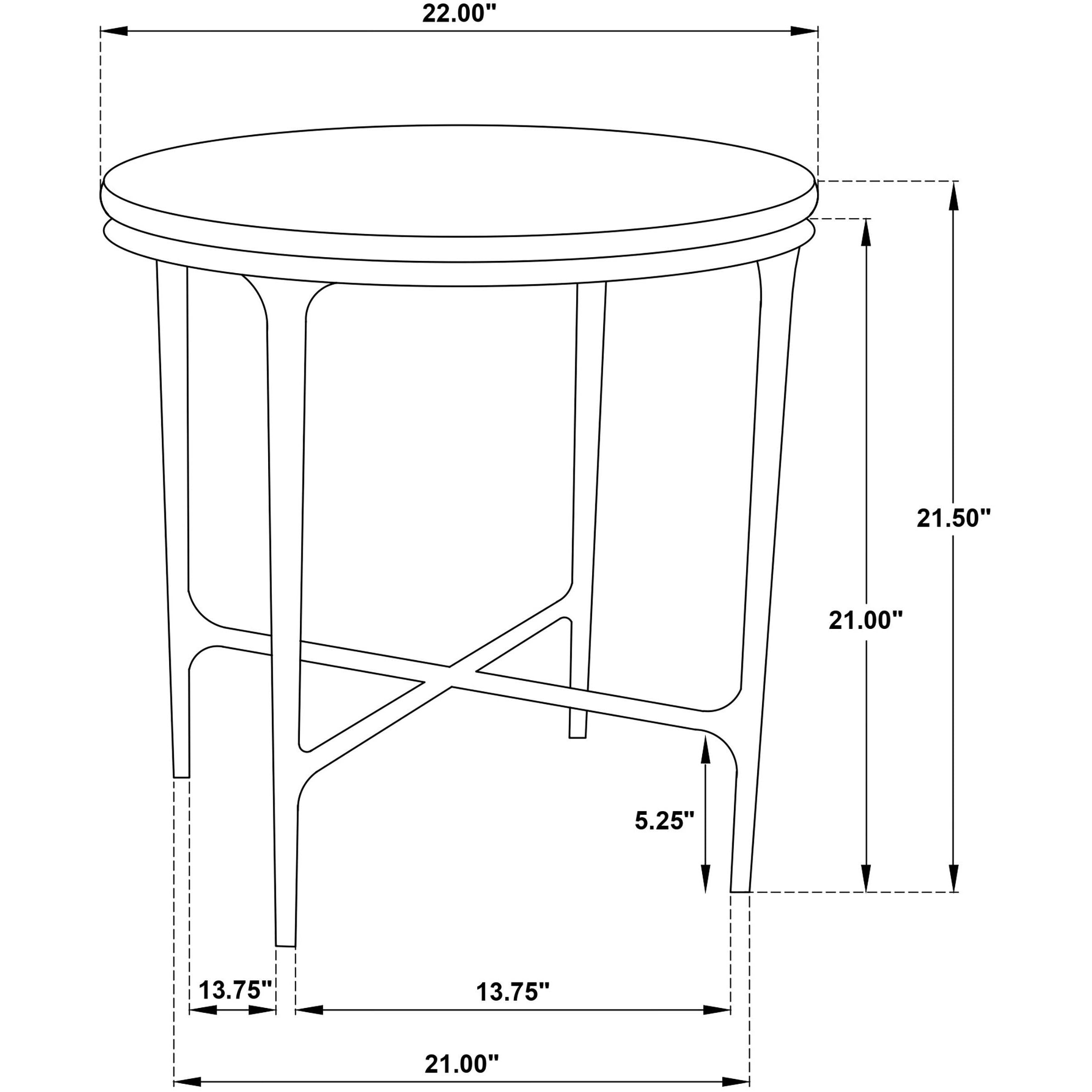  Coaster Furniture Hermas 710738-S2 2-piece Round Marble Coffee and End Table Set - White IMAGE 13