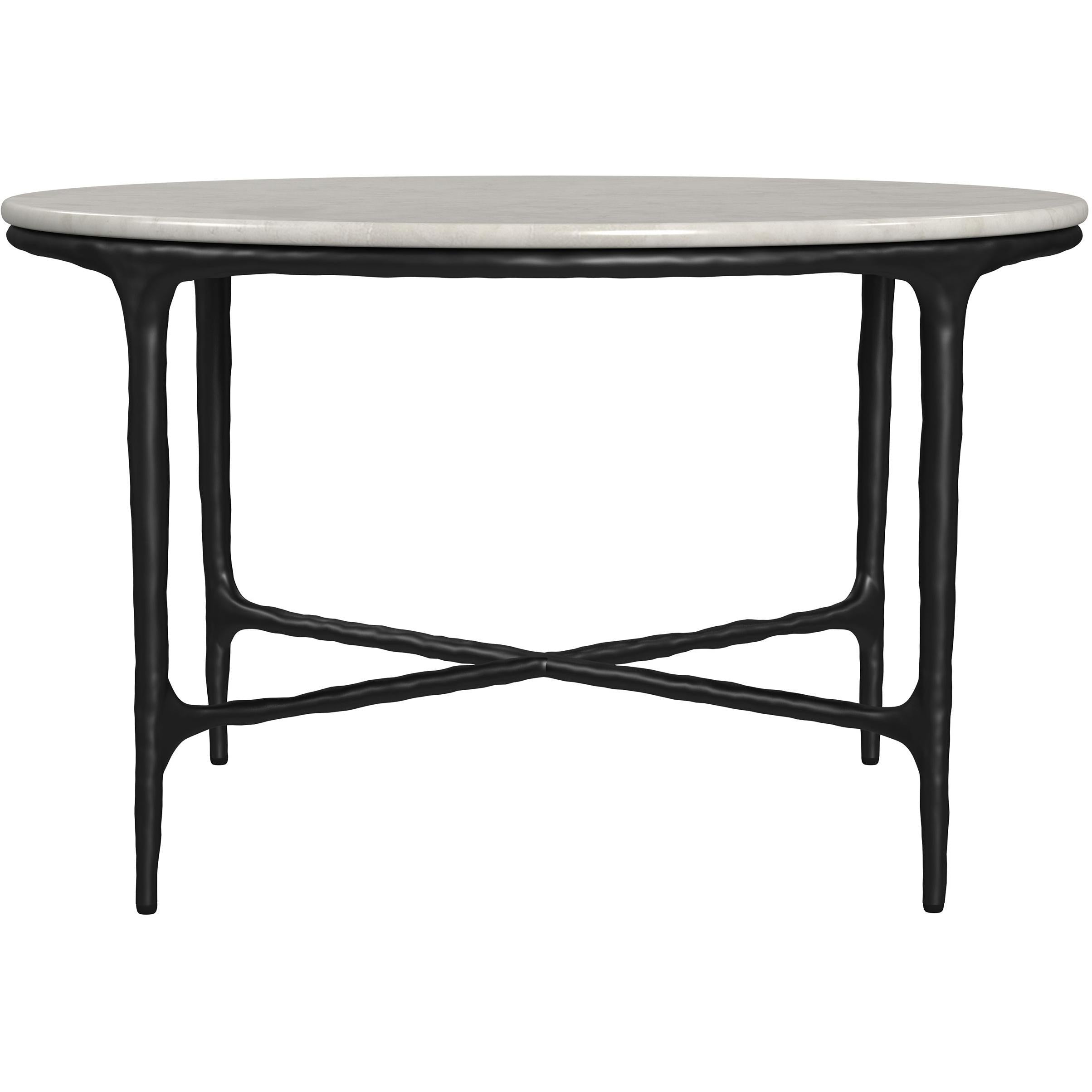  Coaster Furniture Hermas 710738-S2 2-piece Round Marble Coffee and End Table Set - White IMAGE 9