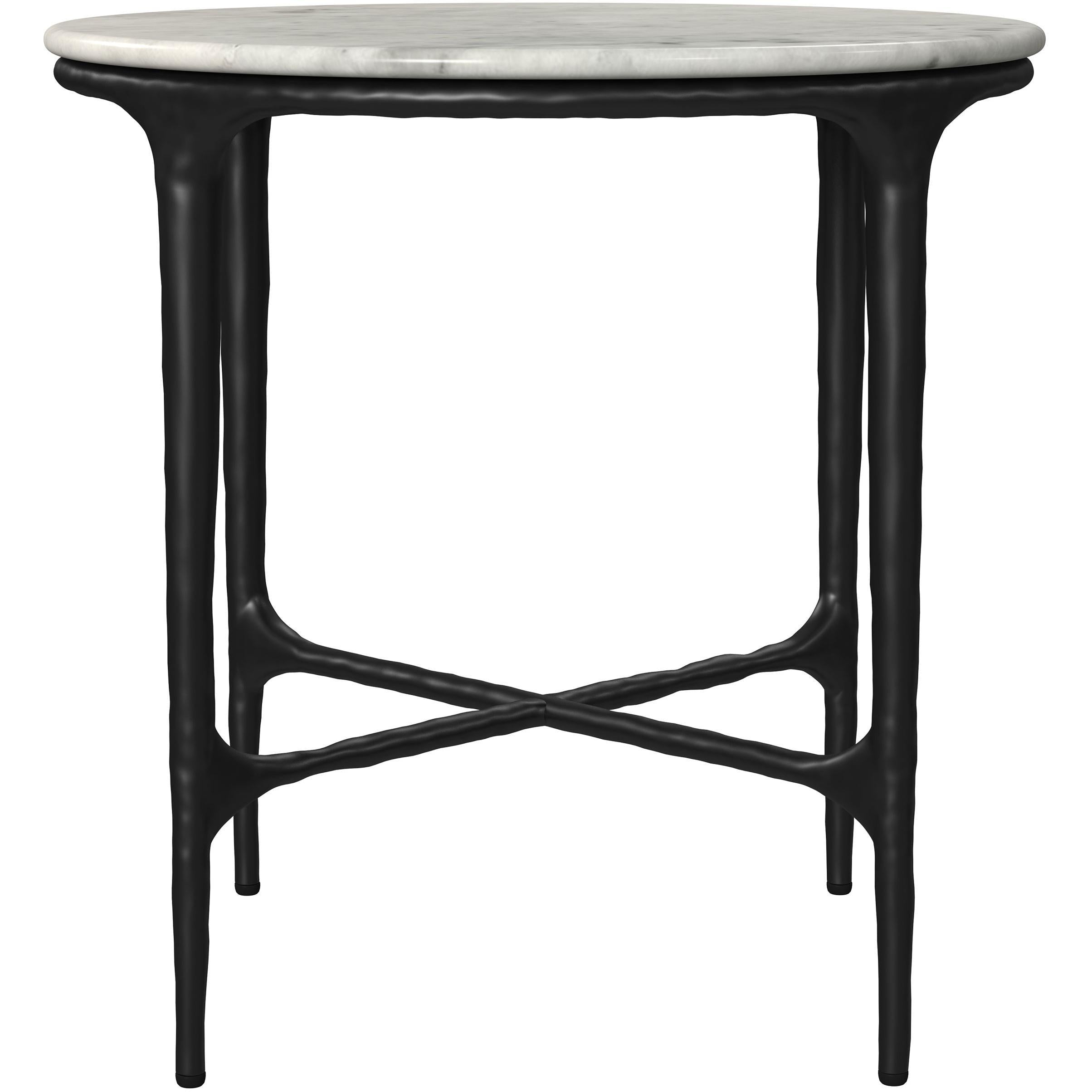  Coaster Furniture Hermas 710738-S3 3-piece Round Marble Coffee and End Table Set - White IMAGE 4