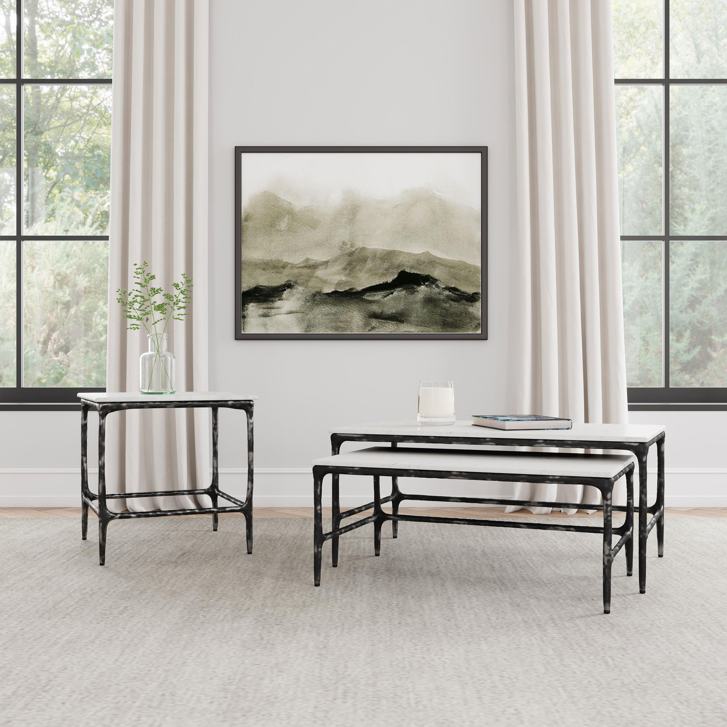  Coaster Furniture Ebby 710740 2-piece Genuine Marble Top Nesting Coffee Tables - White IMAGE 11