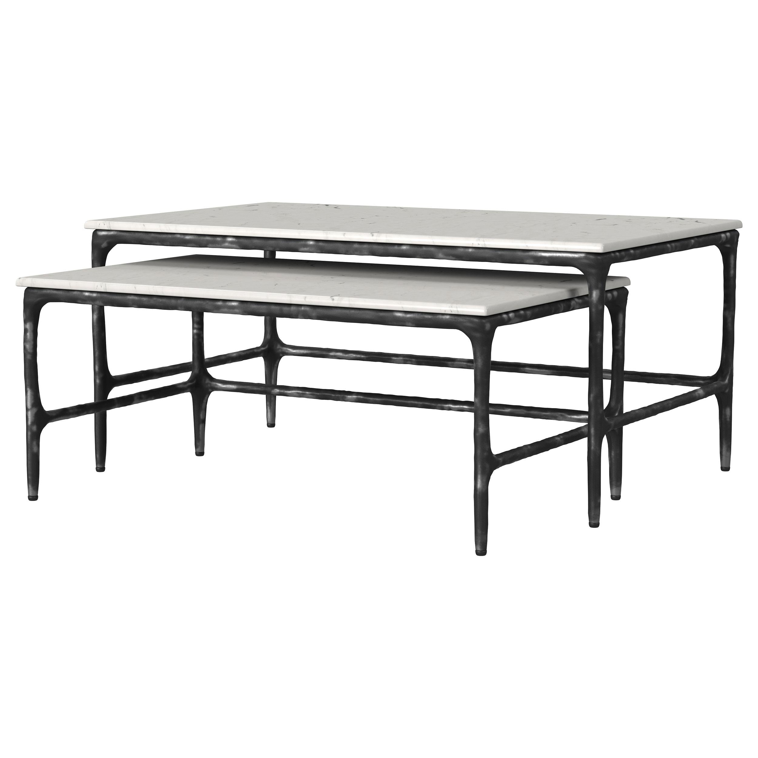  Coaster Furniture Ebby 710740 2-piece Genuine Marble Top Nesting Coffee Tables - White IMAGE 12