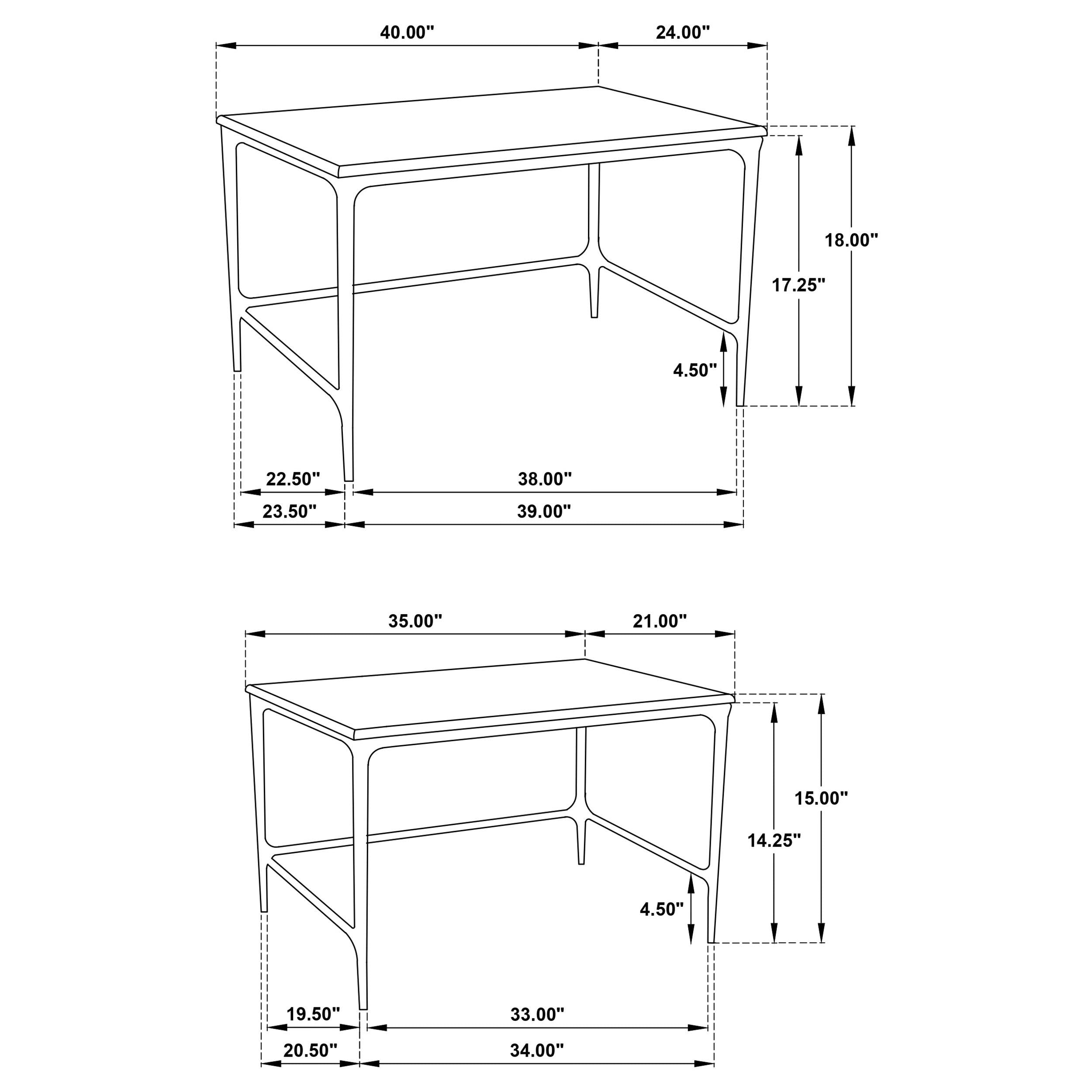  Coaster Furniture Ebby 710740 2-piece Genuine Marble Top Nesting Coffee Tables - White IMAGE 8