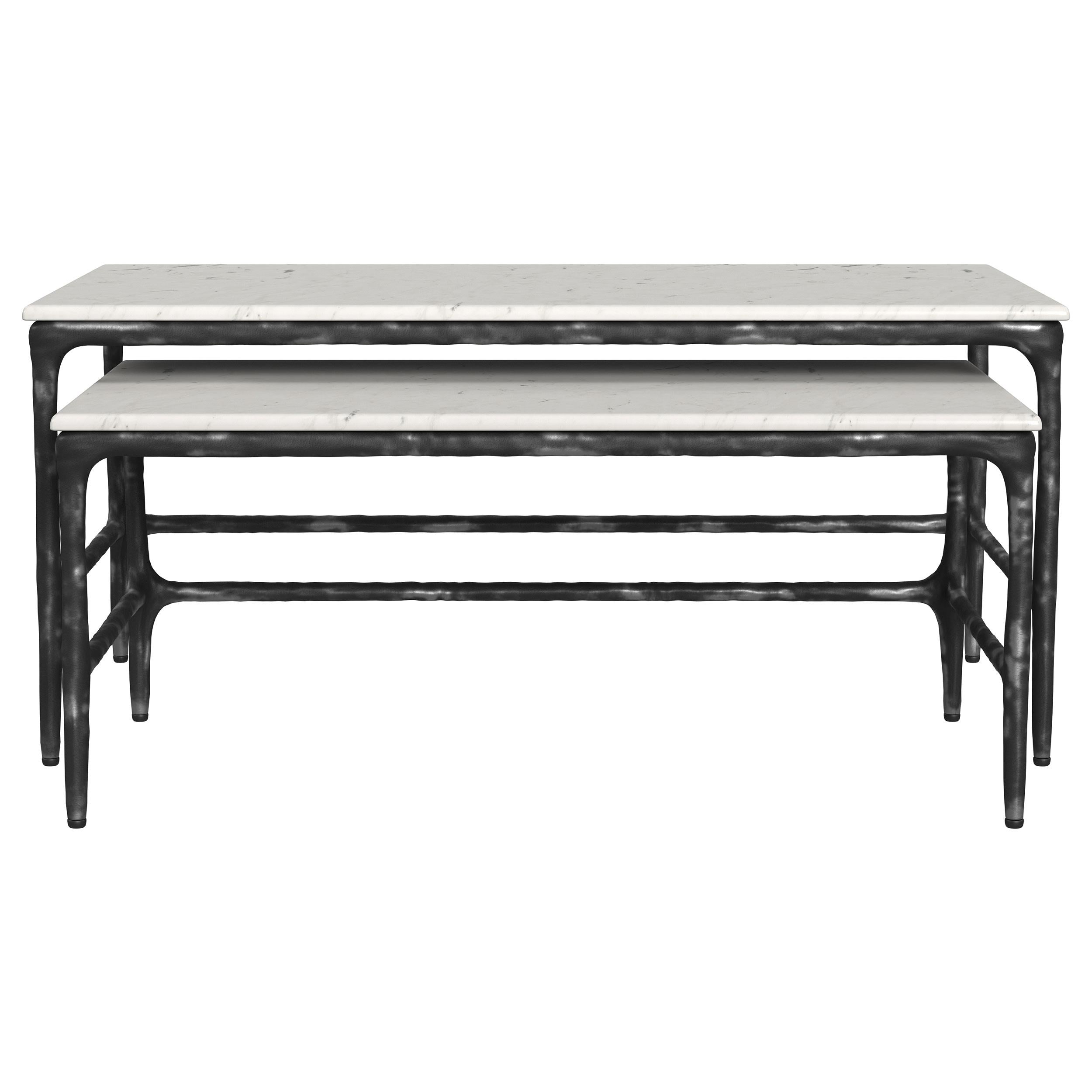 Coaster Furniture Ebby 710740 2-piece Genuine Marble Top Nesting Coffee Tables - White IMAGE 9