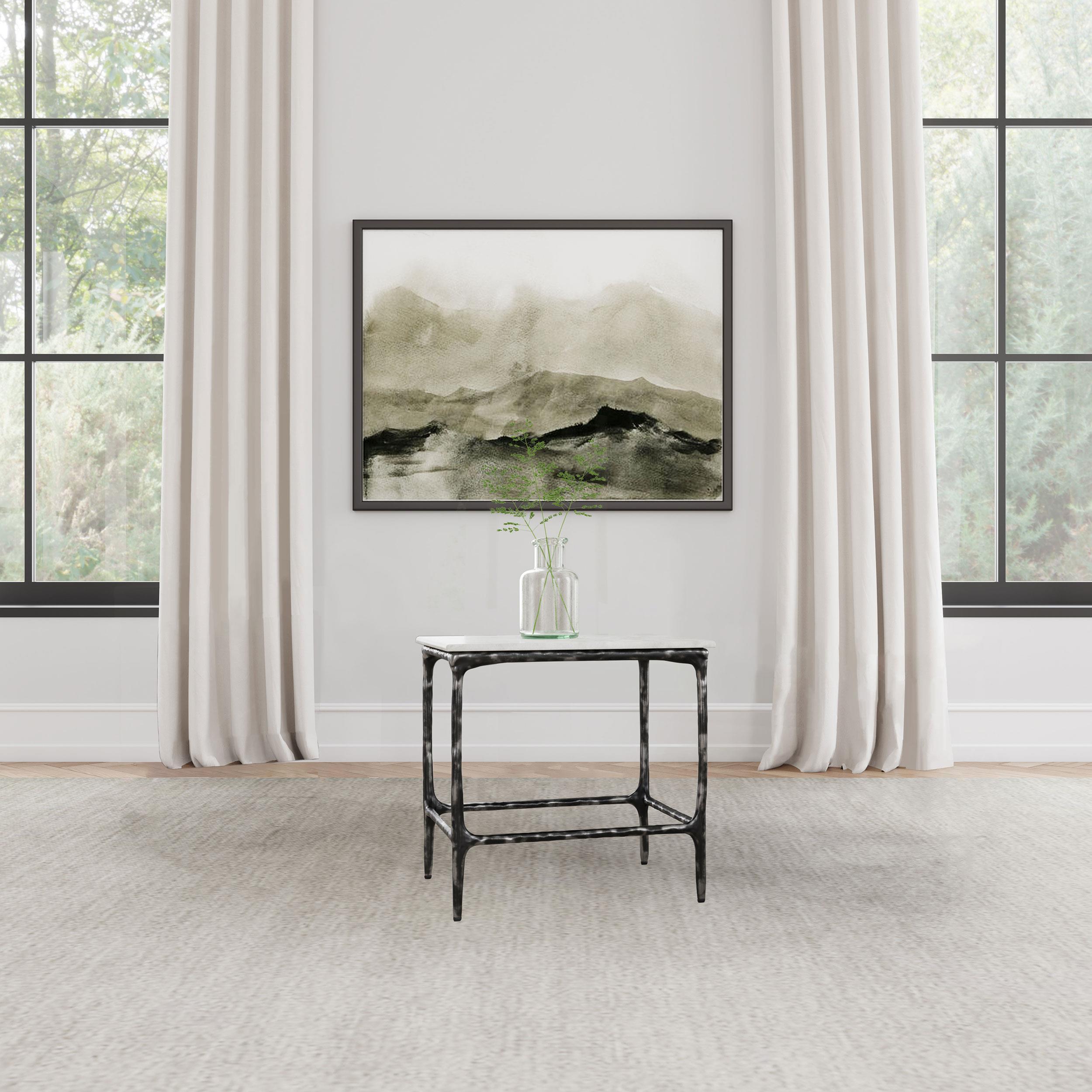  Coaster Furniture Ebby 710747 Square Genuine Marble Top Metal End Table - White IMAGE 6