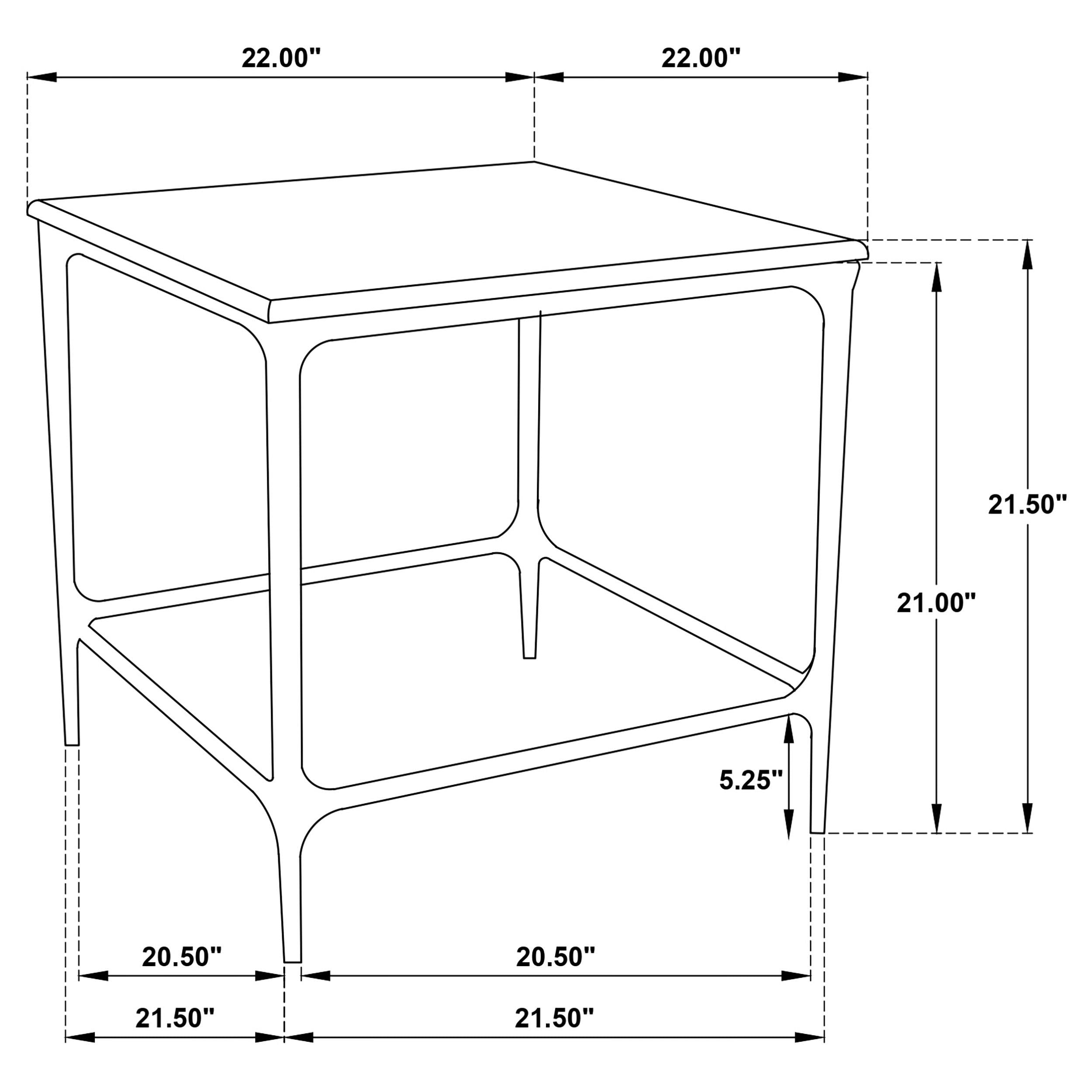  Coaster Furniture Ebby 710747 Square Genuine Marble Top Metal End Table - White IMAGE 7