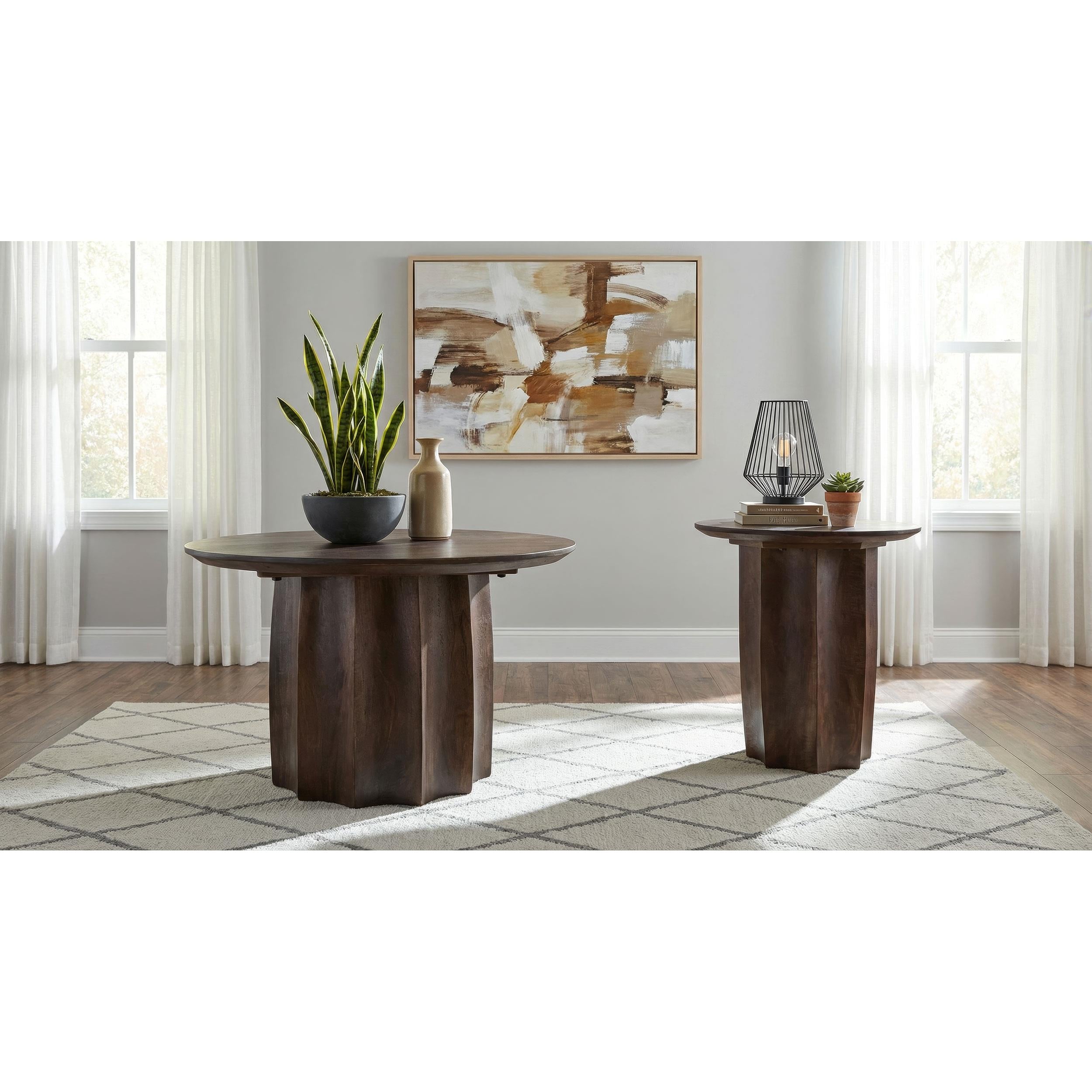  Coaster Furniture Cayenne 710778 Solid Mango Wood Coffee Table - Walnut IMAGE 7