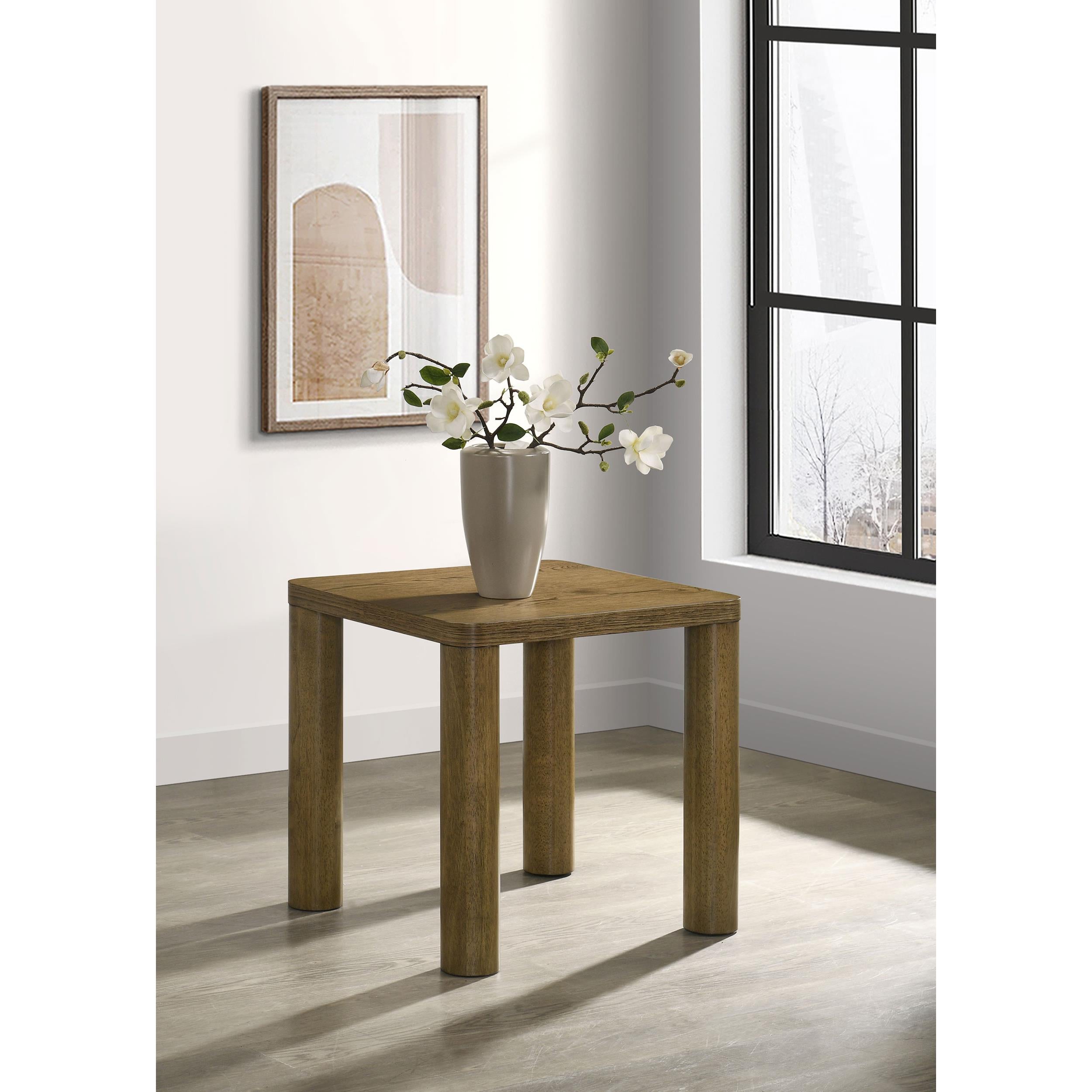  Coaster Furniture Castlewood 710857 Engineered Wood Accent End Table - Brown Oak IMAGE 3