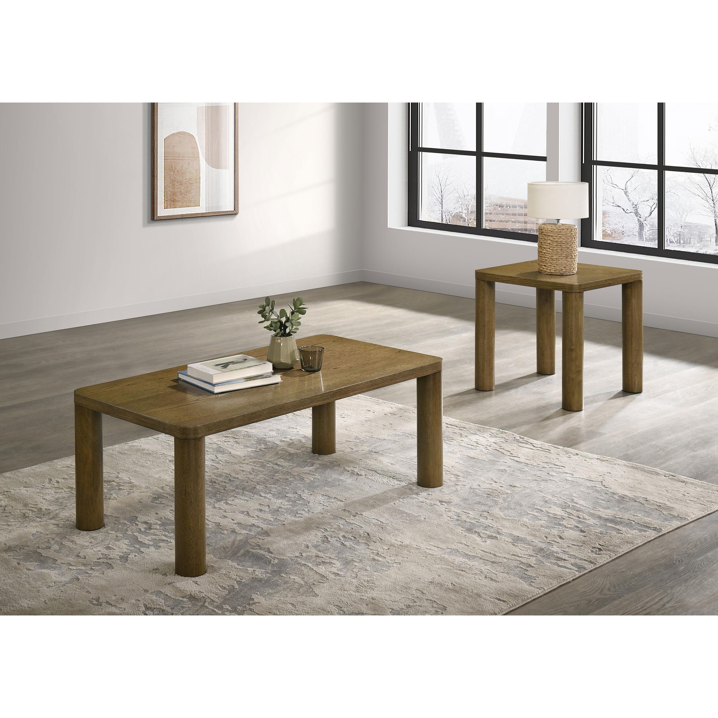  Coaster Furniture Castlewood 710857 Engineered Wood Accent End Table - Brown Oak IMAGE 9