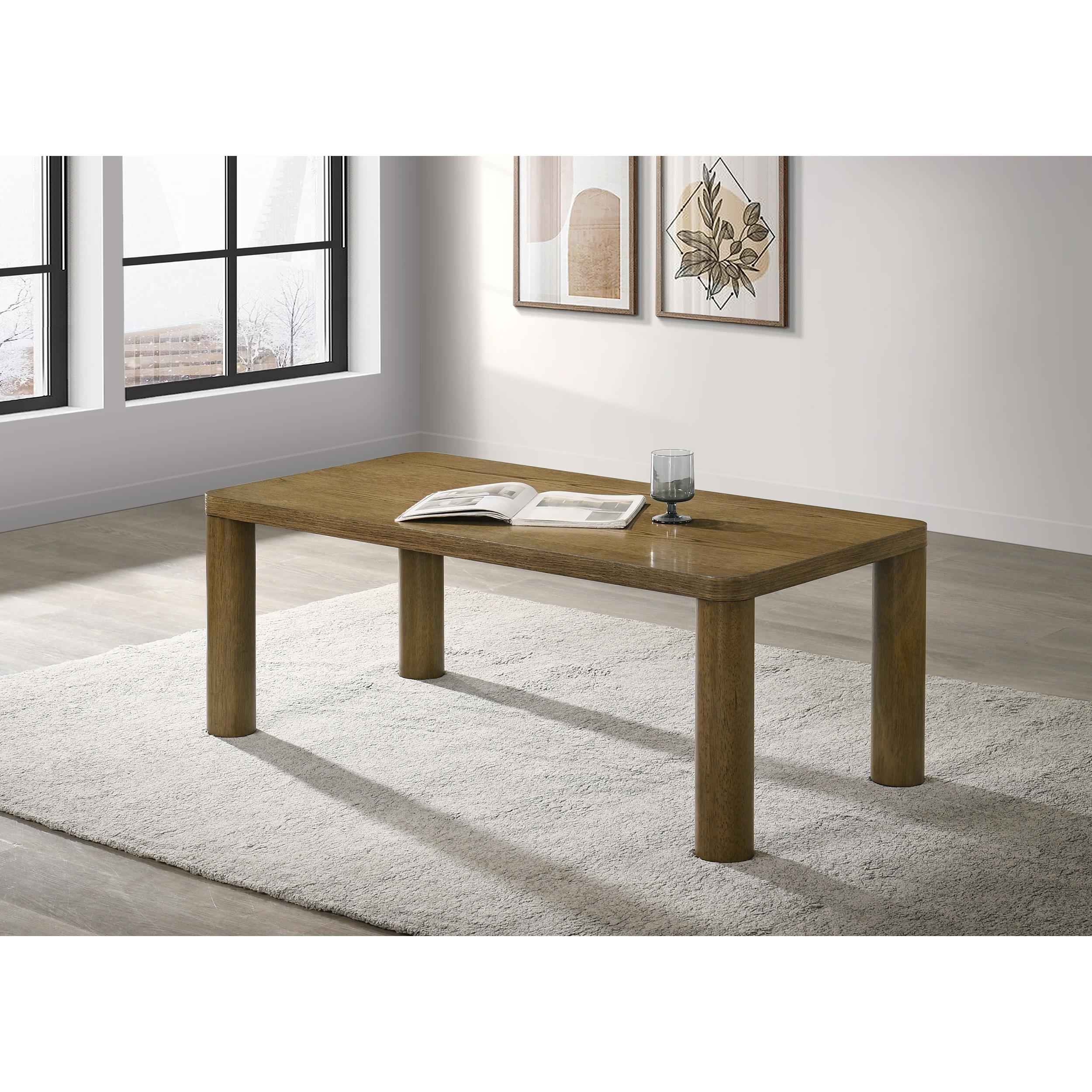  Coaster Furniture Castlewood 710858 Engineered Wood Coffee Table - Brown Oak IMAGE 3