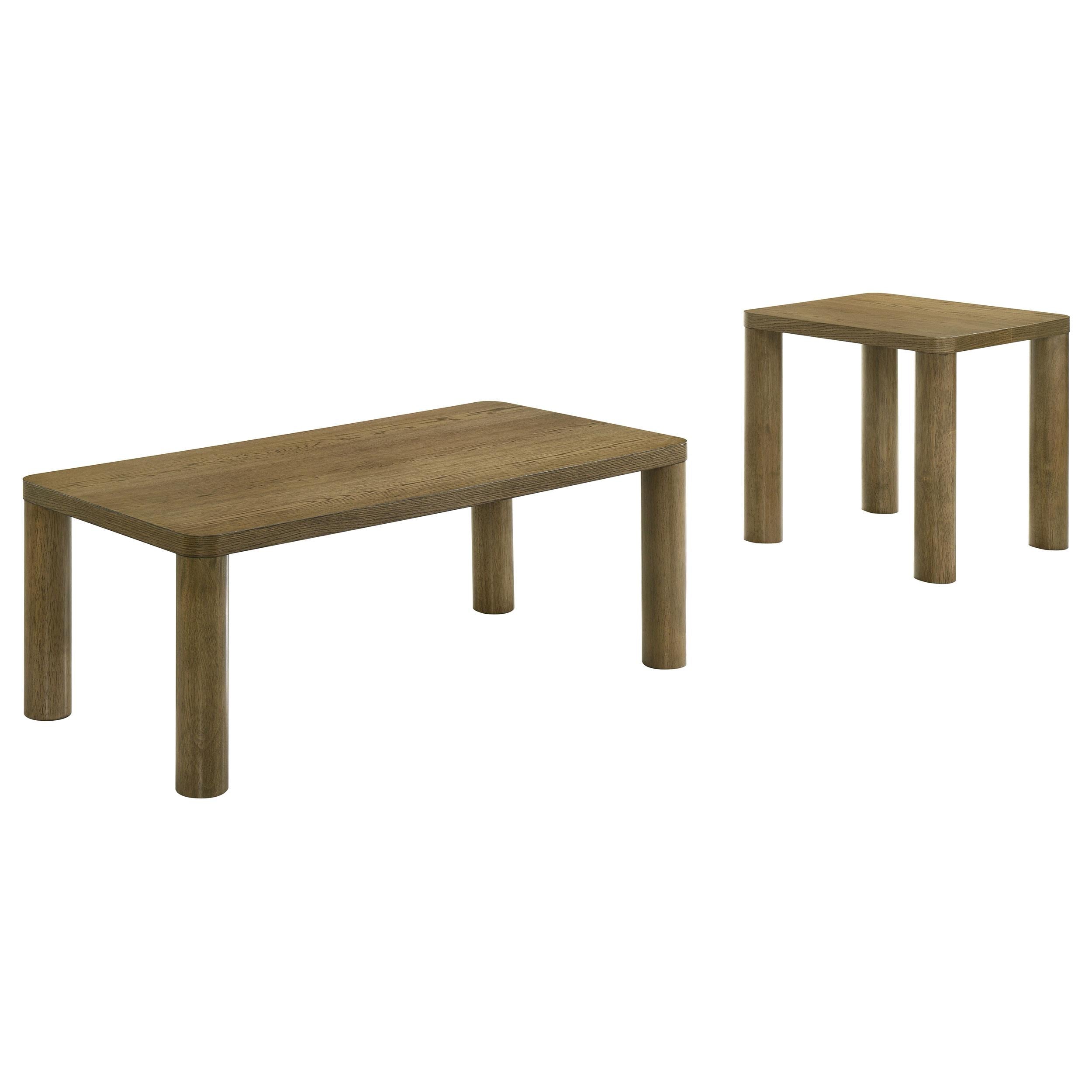  Coaster Furniture Castlewood 710858-S2 2-piece Cocktail Coffee Table Set - Brown Oak IMAGE 1