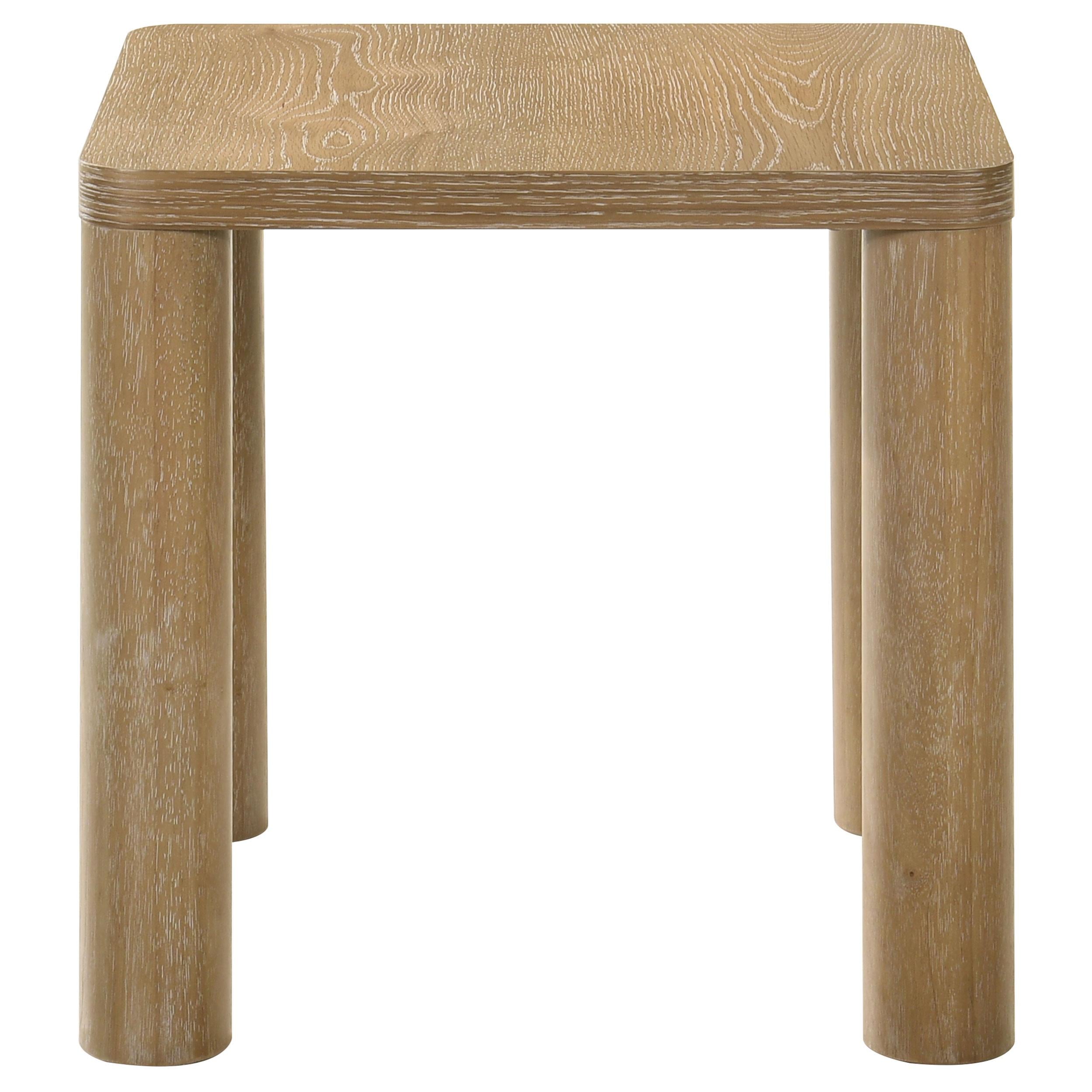  Coaster Furniture Castlewood 710867 Engineered Wood Accent End Table - Light Oak IMAGE 2