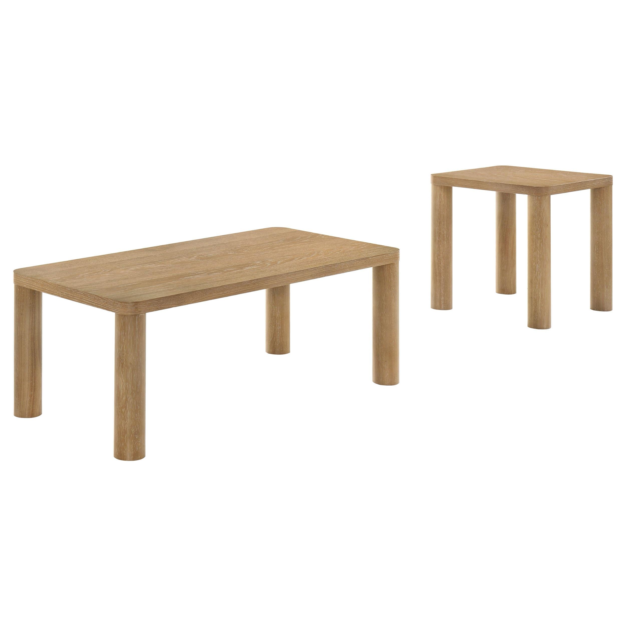  Coaster Furniture Castlewood 710868-S2 2-piece Cocktail Coffee Table Set - Light Oak IMAGE 1