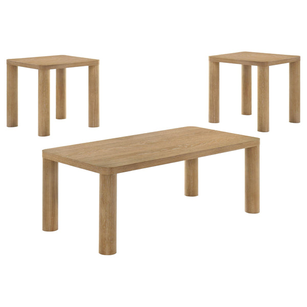 Coaster Furniture Castlewood 710868-S3 3-piece Cocktail Coffee Table Set - Light Oak