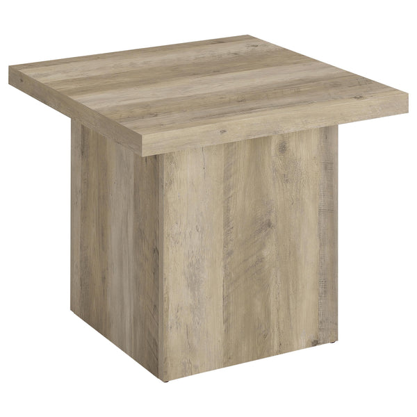 Coaster Furniture Devar 710877 Square Engineered Wood End Table - Distressed Pine