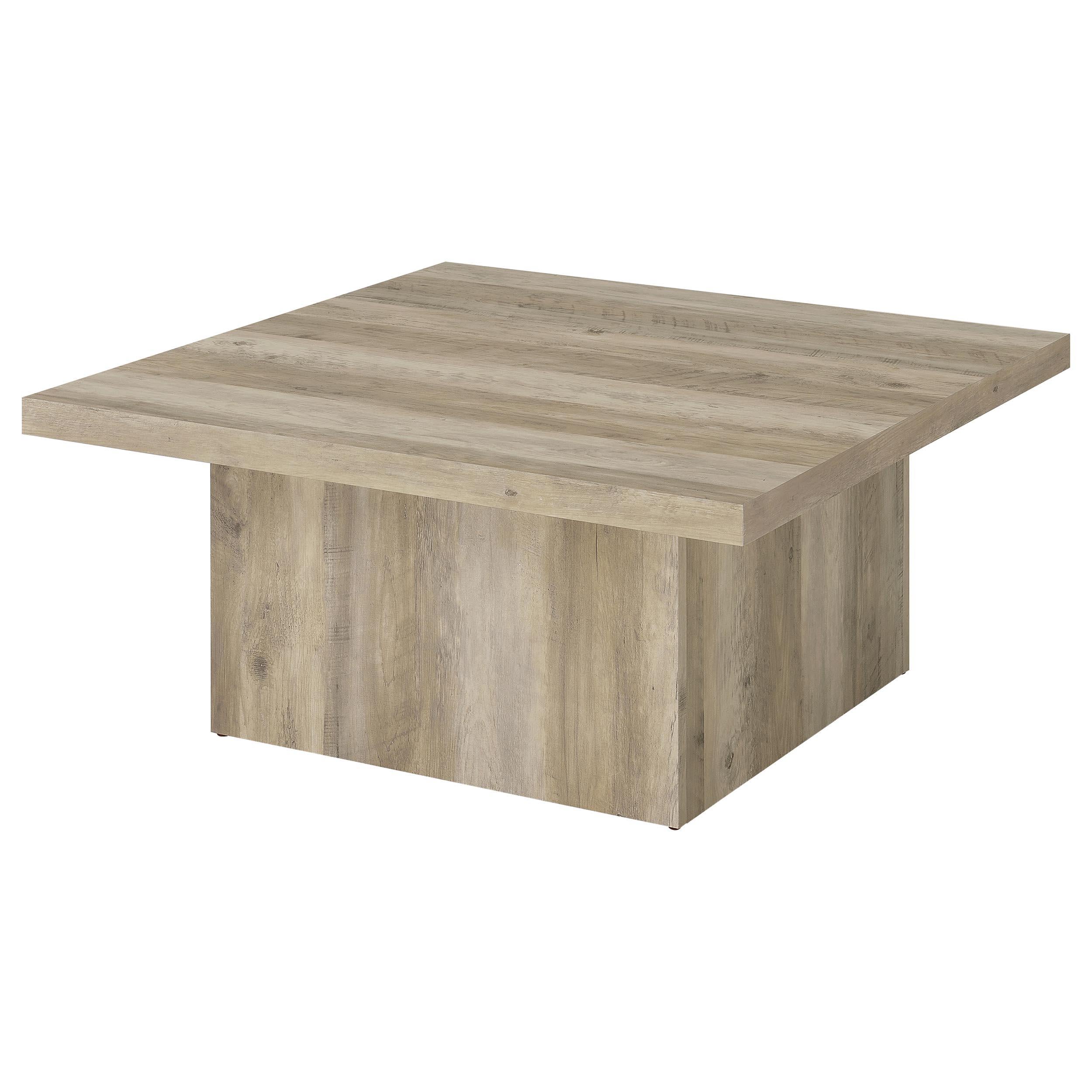  Coaster Furniture Devar 710878 Square Engineered Wood Coffee Table - Distressed Pine IMAGE 1