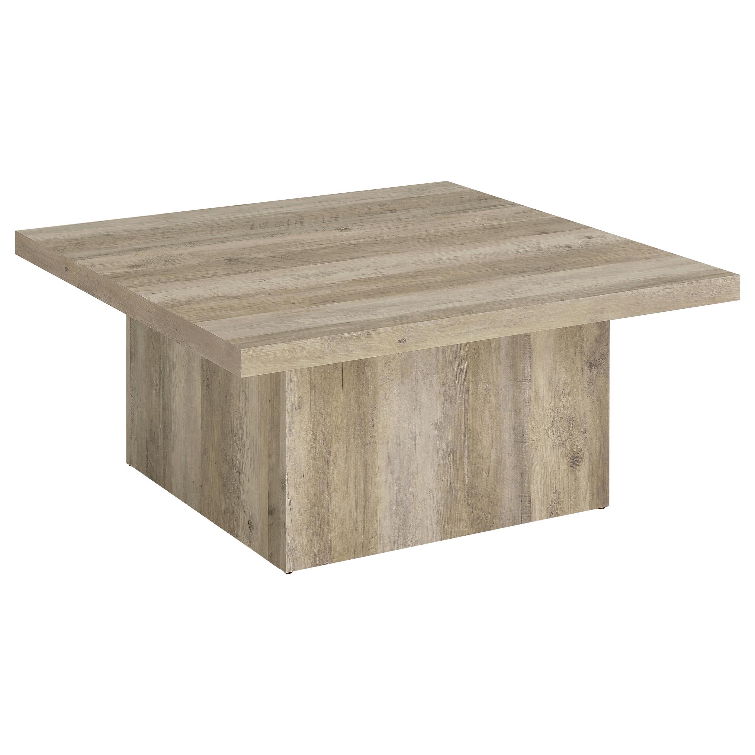  Coaster Furniture Devar 710878 Square Engineered Wood Coffee Table - Distressed Pine IMAGE 2