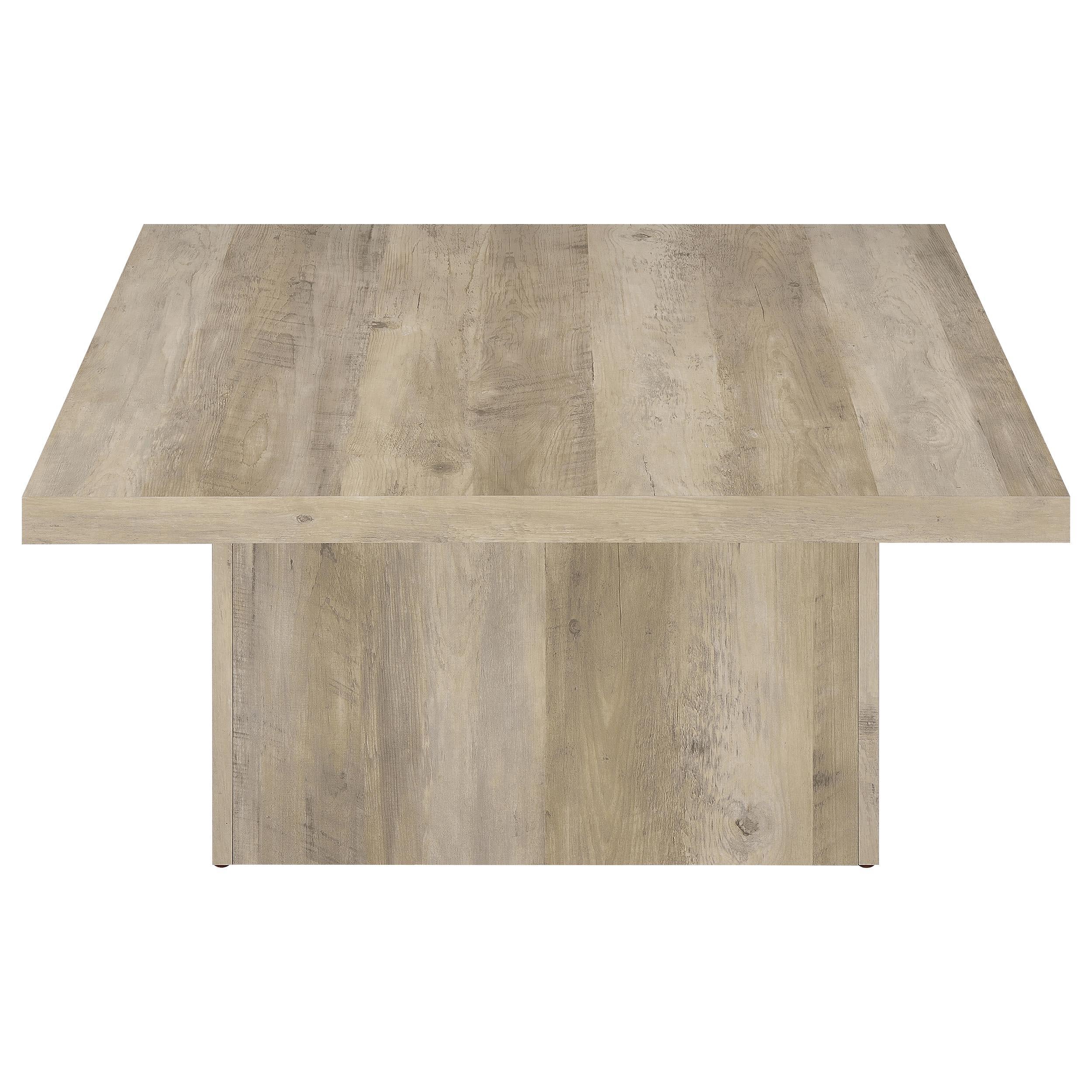  Coaster Furniture Devar 710878 Square Engineered Wood Coffee Table - Distressed Pine IMAGE 4