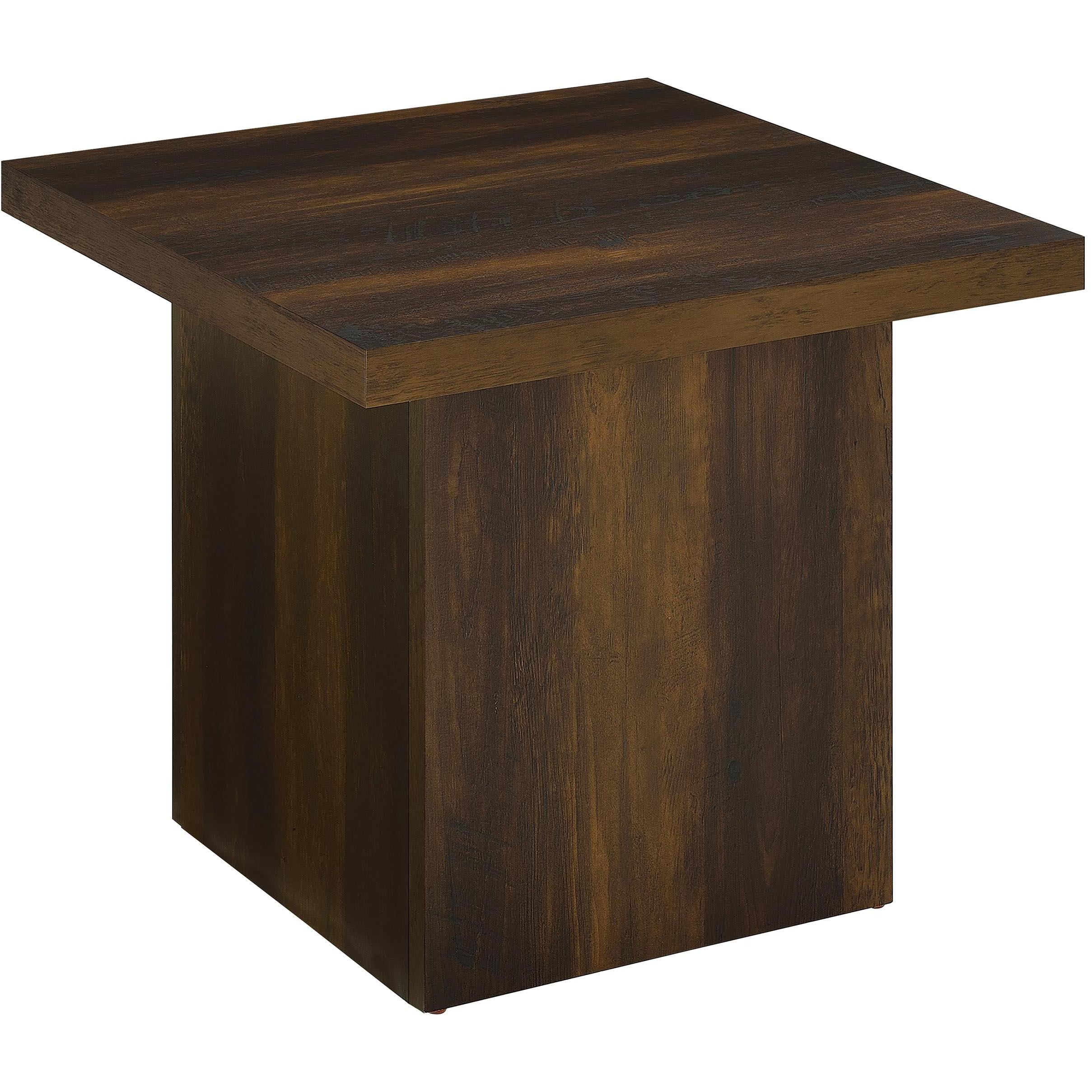  Coaster Furniture Devar 710888-S3 3-piece Square Coffee and End Table Set - Dark Pine IMAGE 3