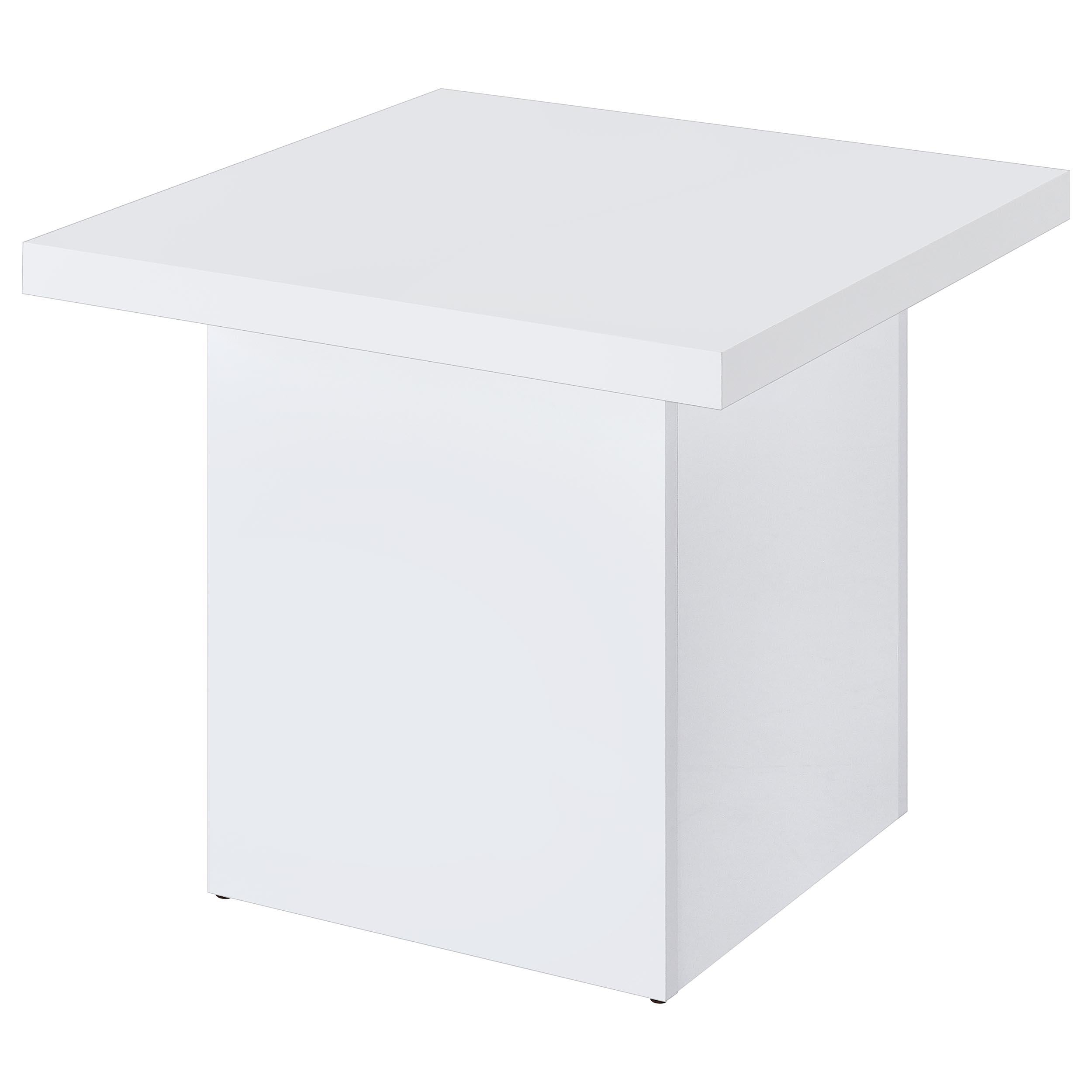  Coaster Furniture Devar 710897 Square Engineered Wood End Table - White High Gloss IMAGE 2