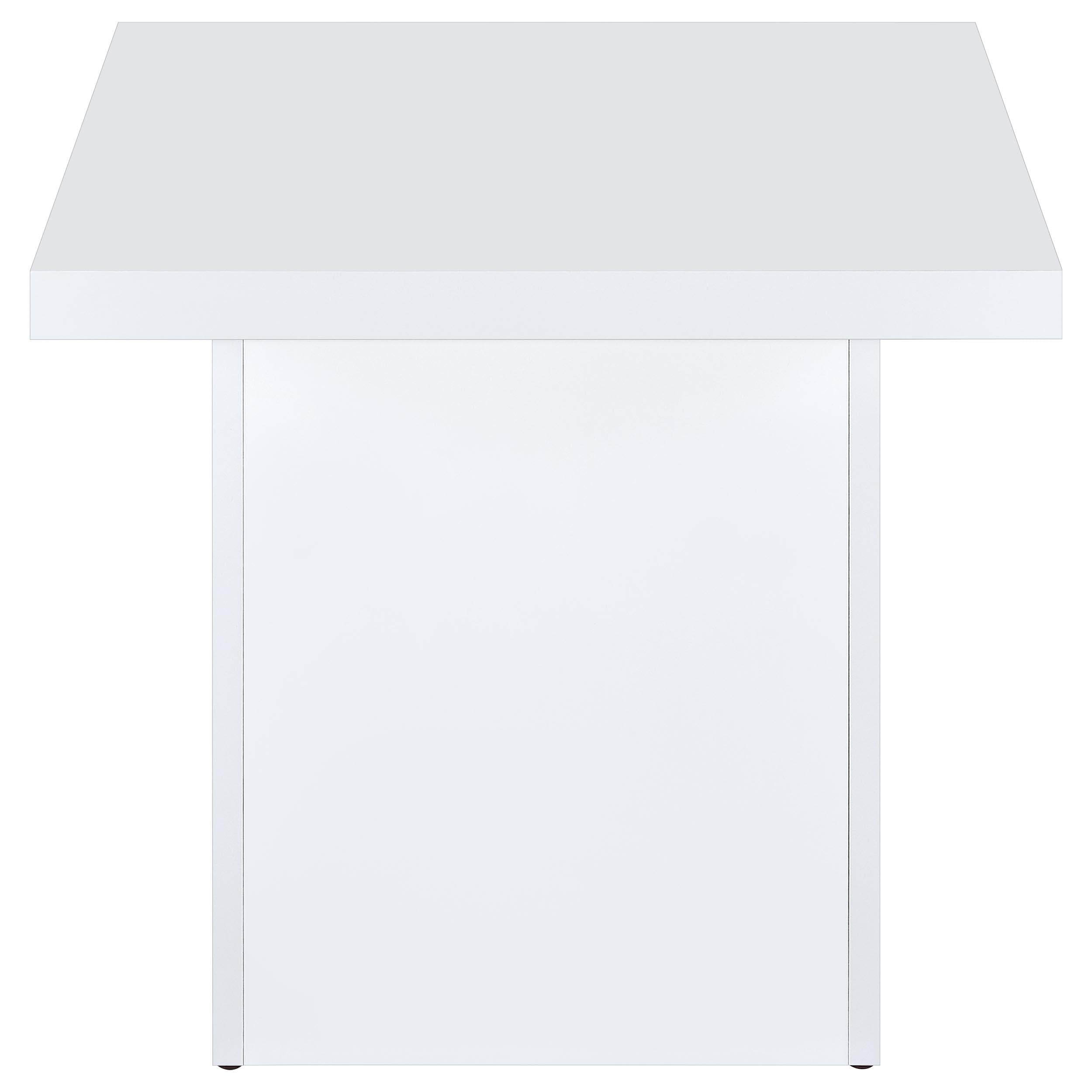  Coaster Furniture Devar 710897 Square Engineered Wood End Table - White High Gloss IMAGE 4