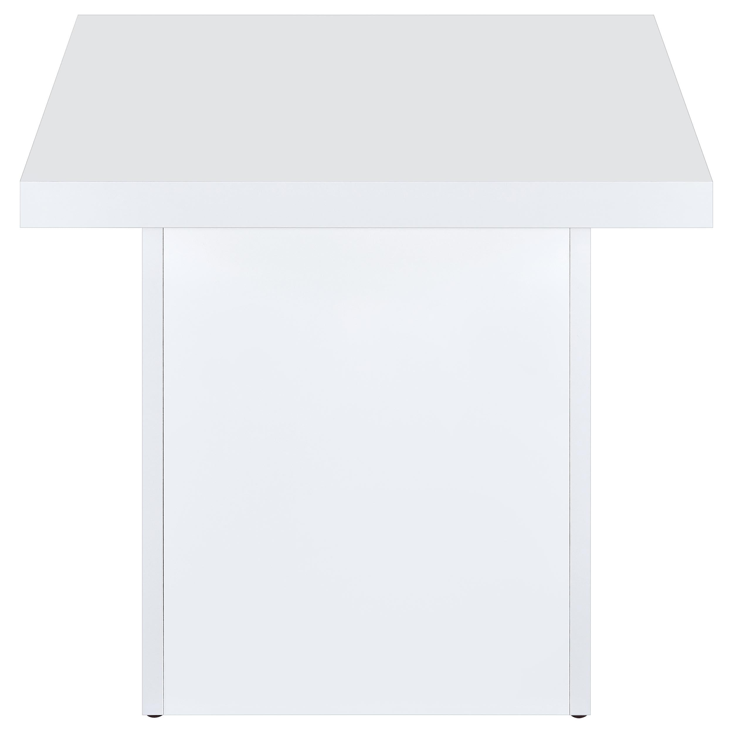  Coaster Furniture Devar 710897 Square Engineered Wood End Table - White High Gloss IMAGE 7