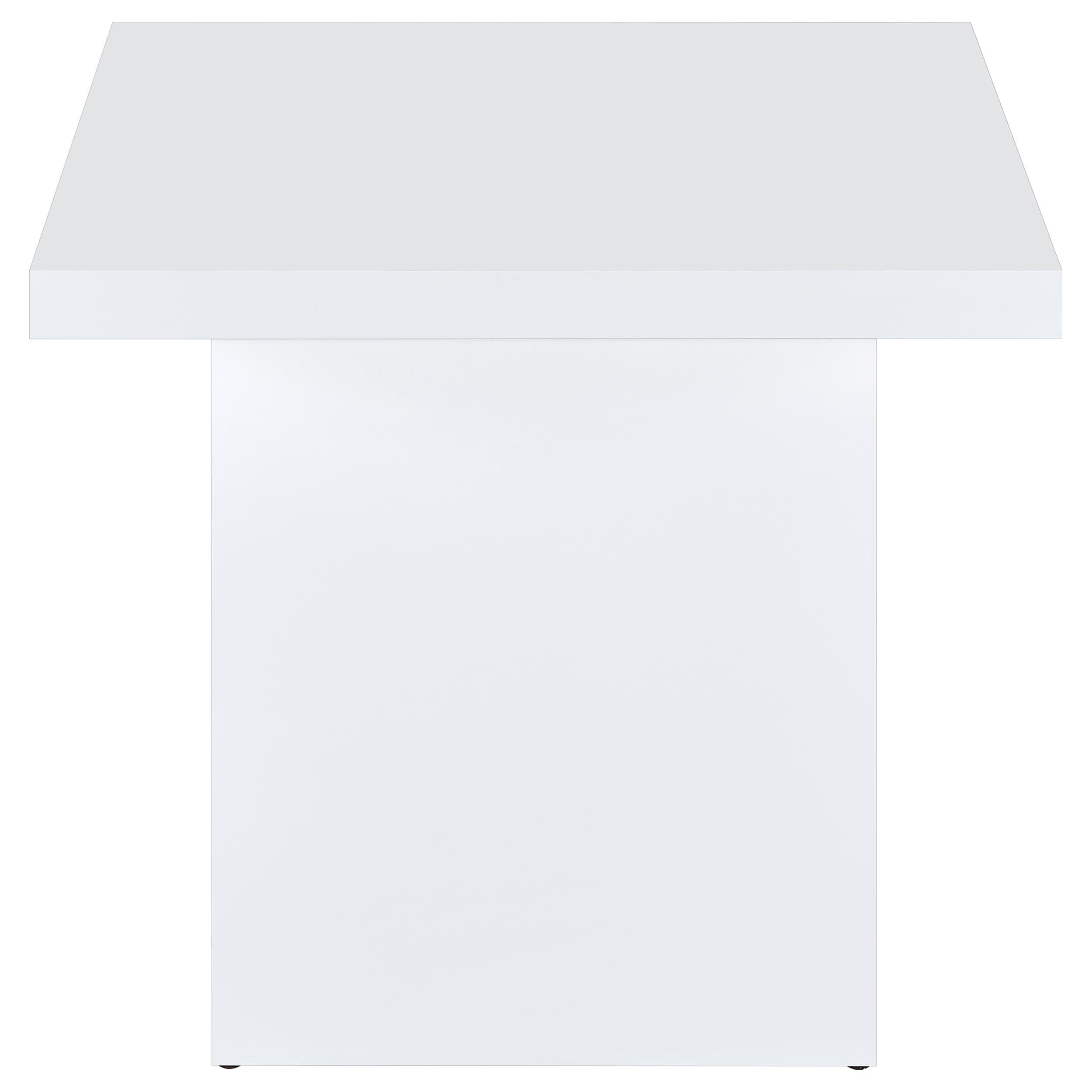  Coaster Furniture Devar 710897 Square Engineered Wood End Table - White High Gloss IMAGE 8