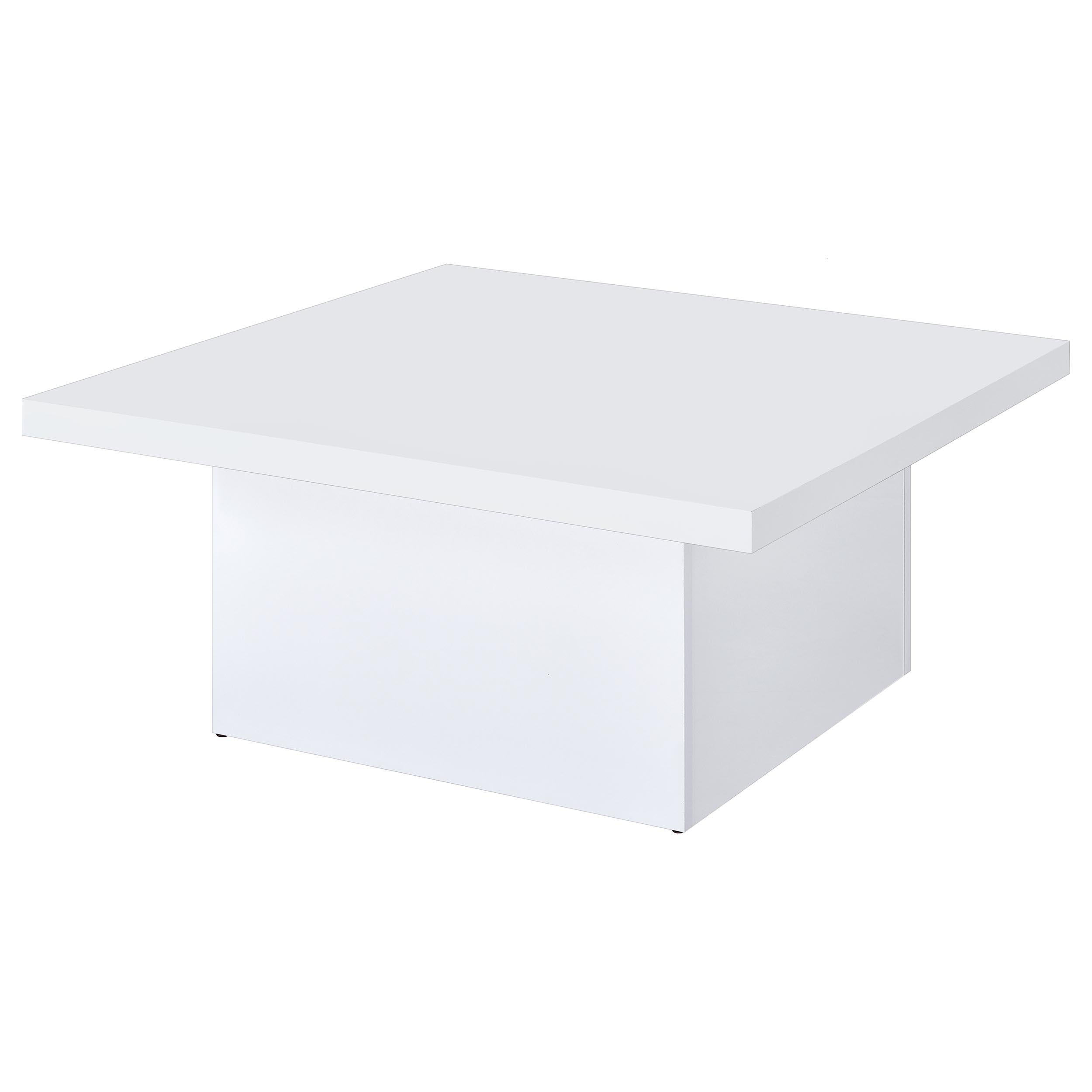  Coaster Furniture Devar 710898 Square Engineered Wood Coffee Table - White High Gloss IMAGE 1