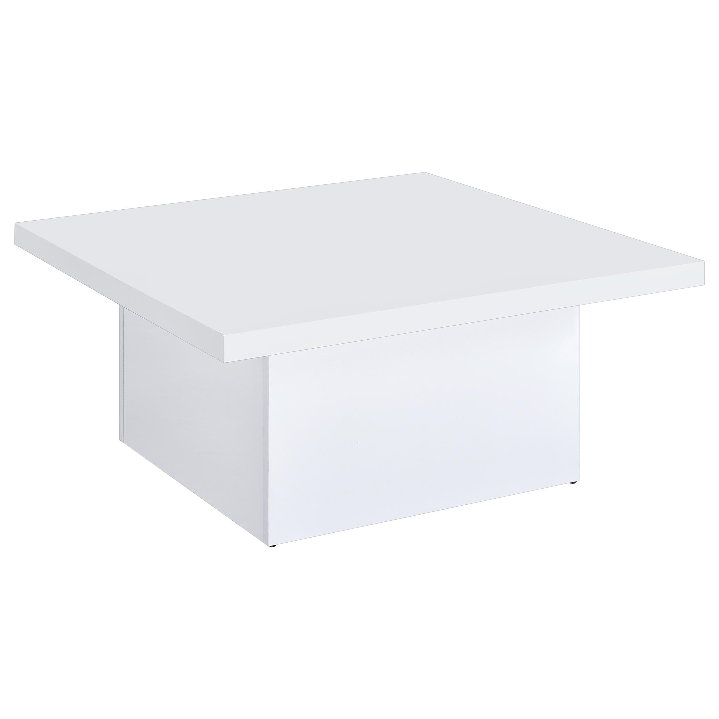  Coaster Furniture Devar 710898 Square Engineered Wood Coffee Table - White High Gloss IMAGE 2