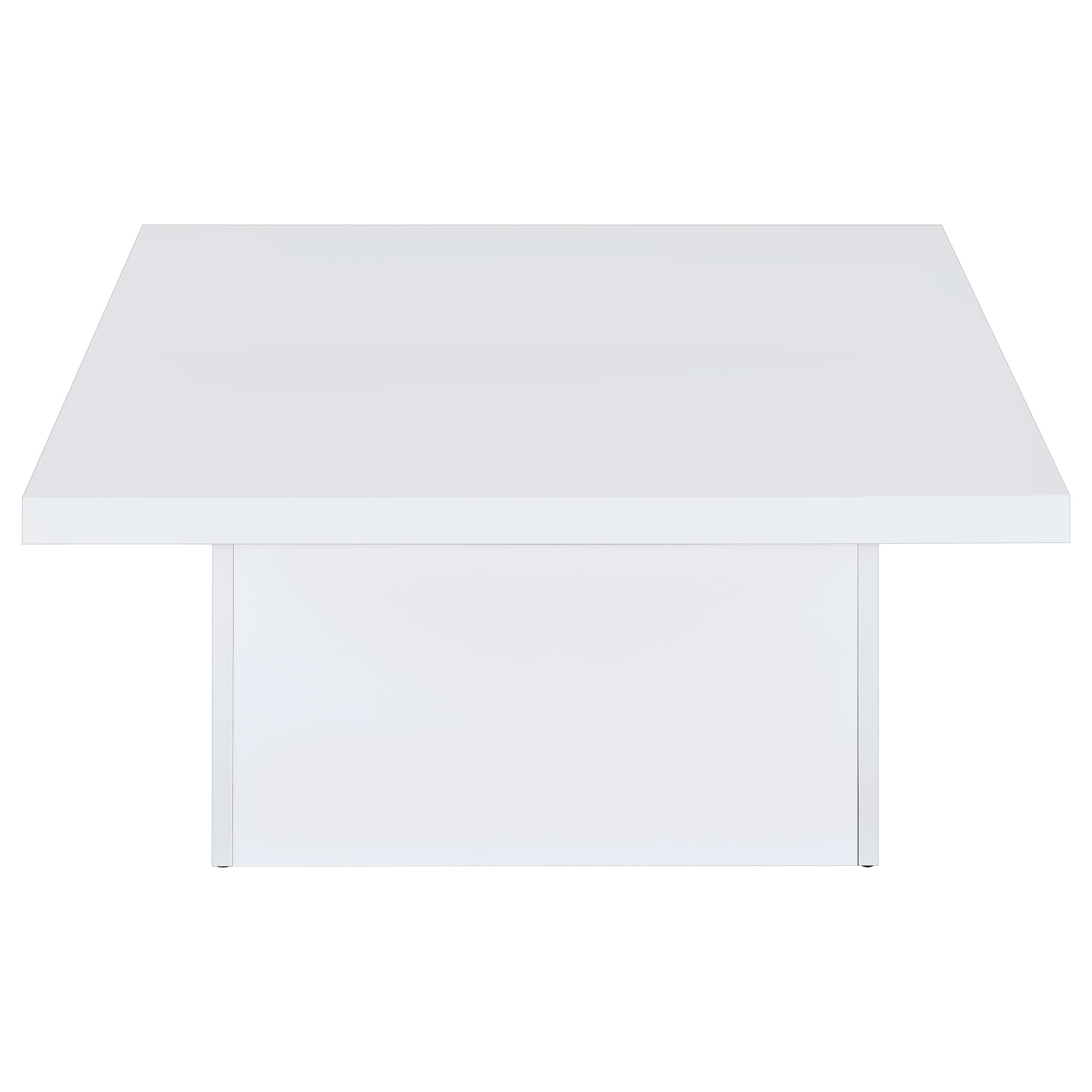  Coaster Furniture Devar 710898 Square Engineered Wood Coffee Table - White High Gloss IMAGE 4