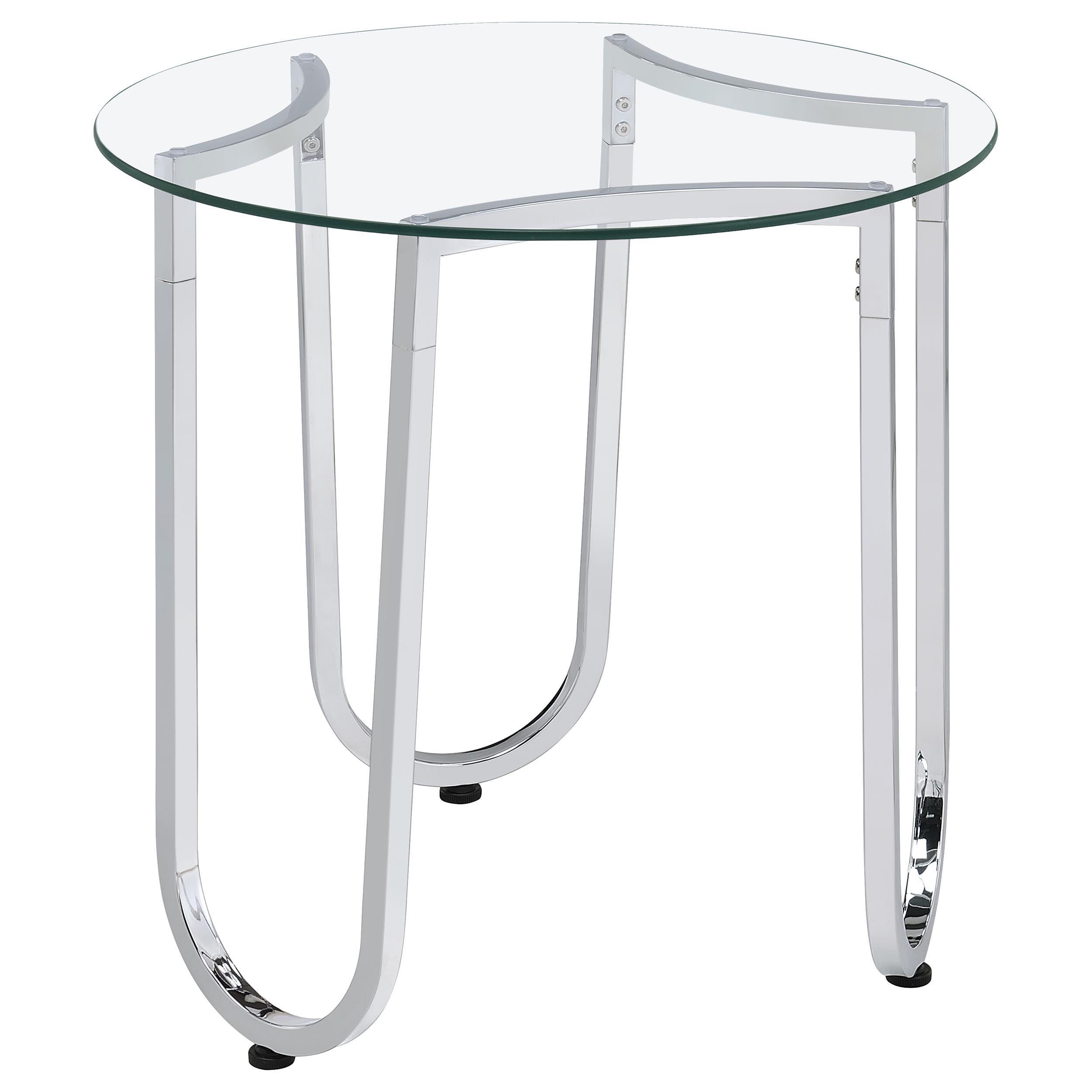  Coaster Furniture Beller 710908-S2 2-piece Round Tempered Glass Top Coffee Table Set - Chrome IMAGE 10