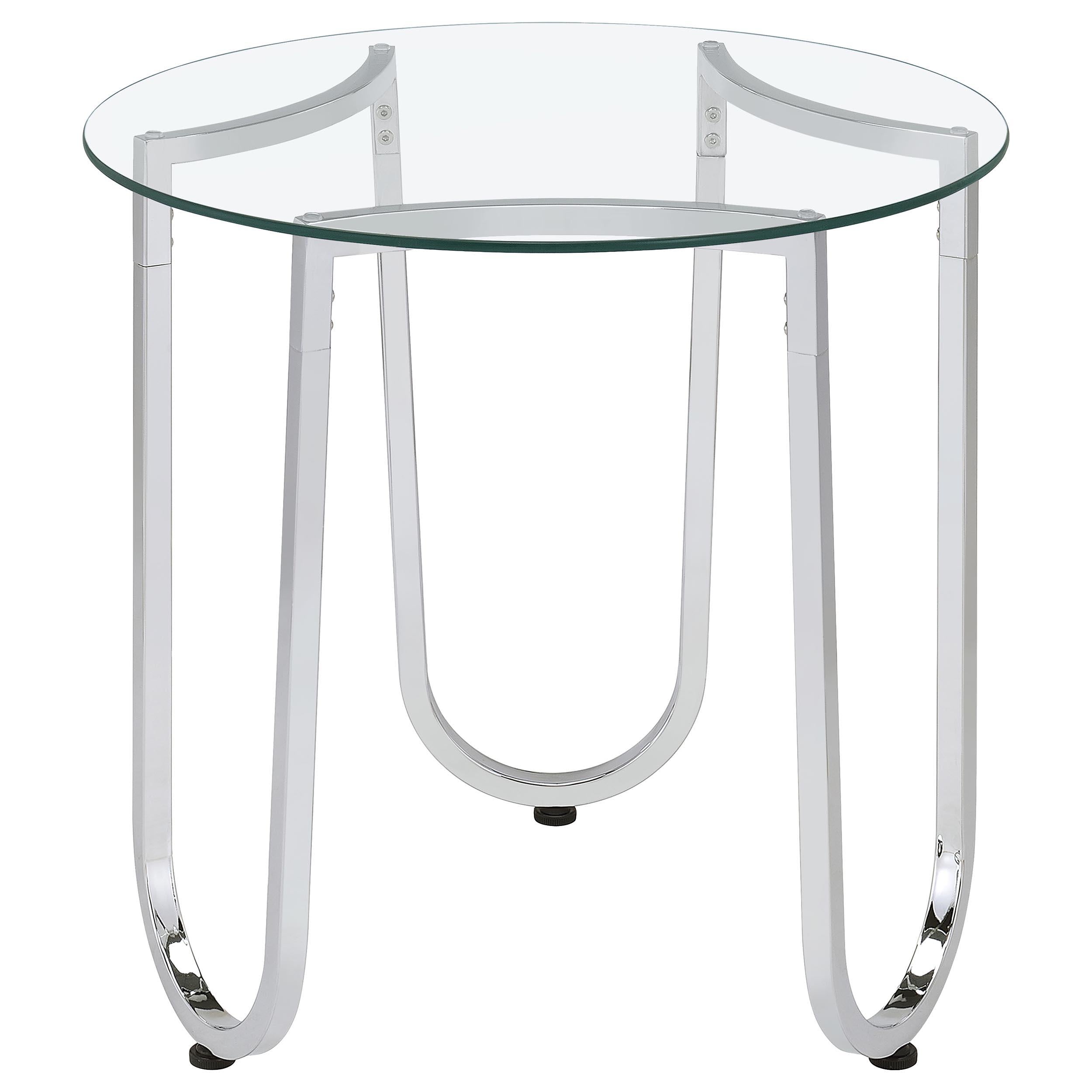  Coaster Furniture Beller 710908-S2 2-piece Round Tempered Glass Top Coffee Table Set - Chrome IMAGE 13
