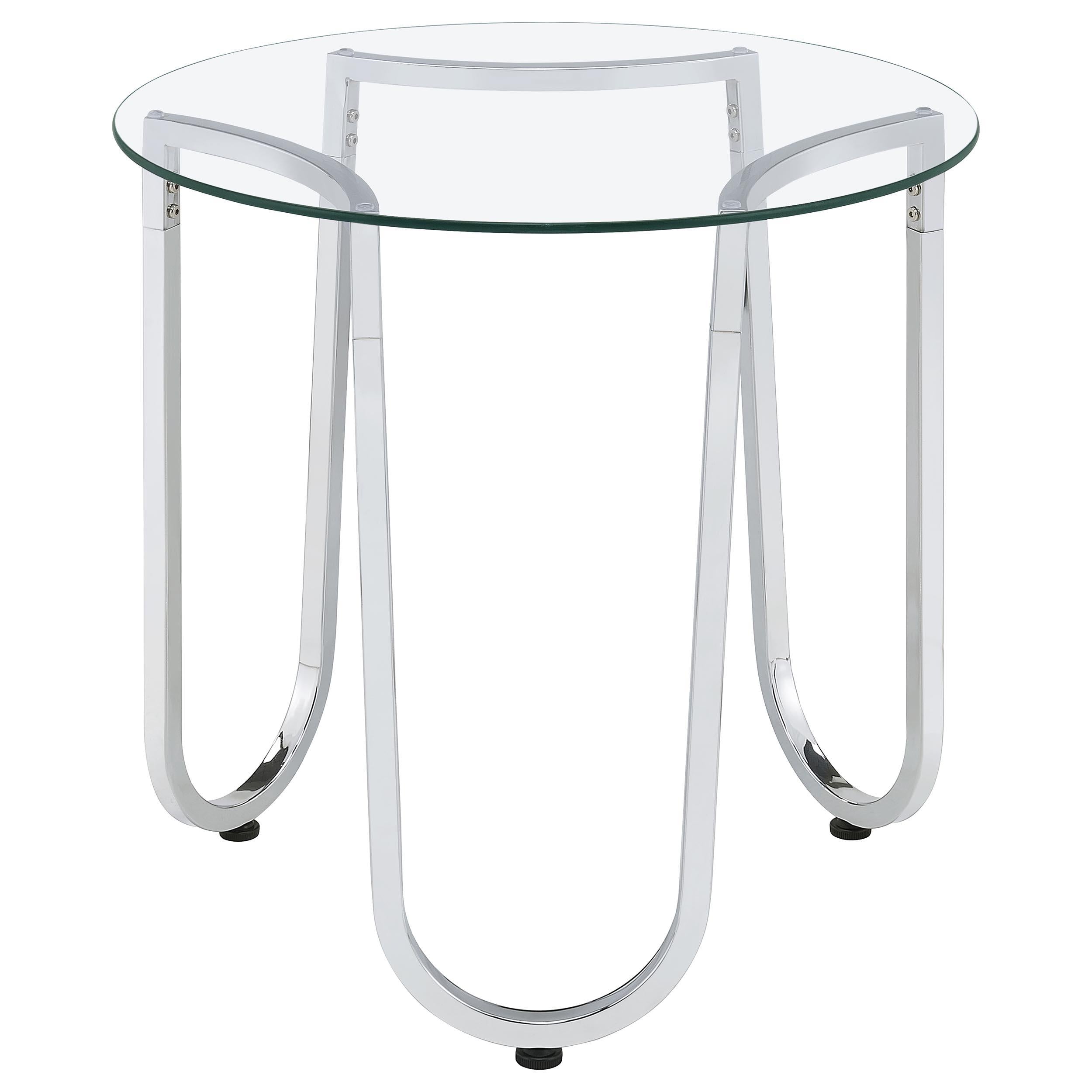  Coaster Furniture Beller 710908-S2 2-piece Round Tempered Glass Top Coffee Table Set - Chrome IMAGE 5