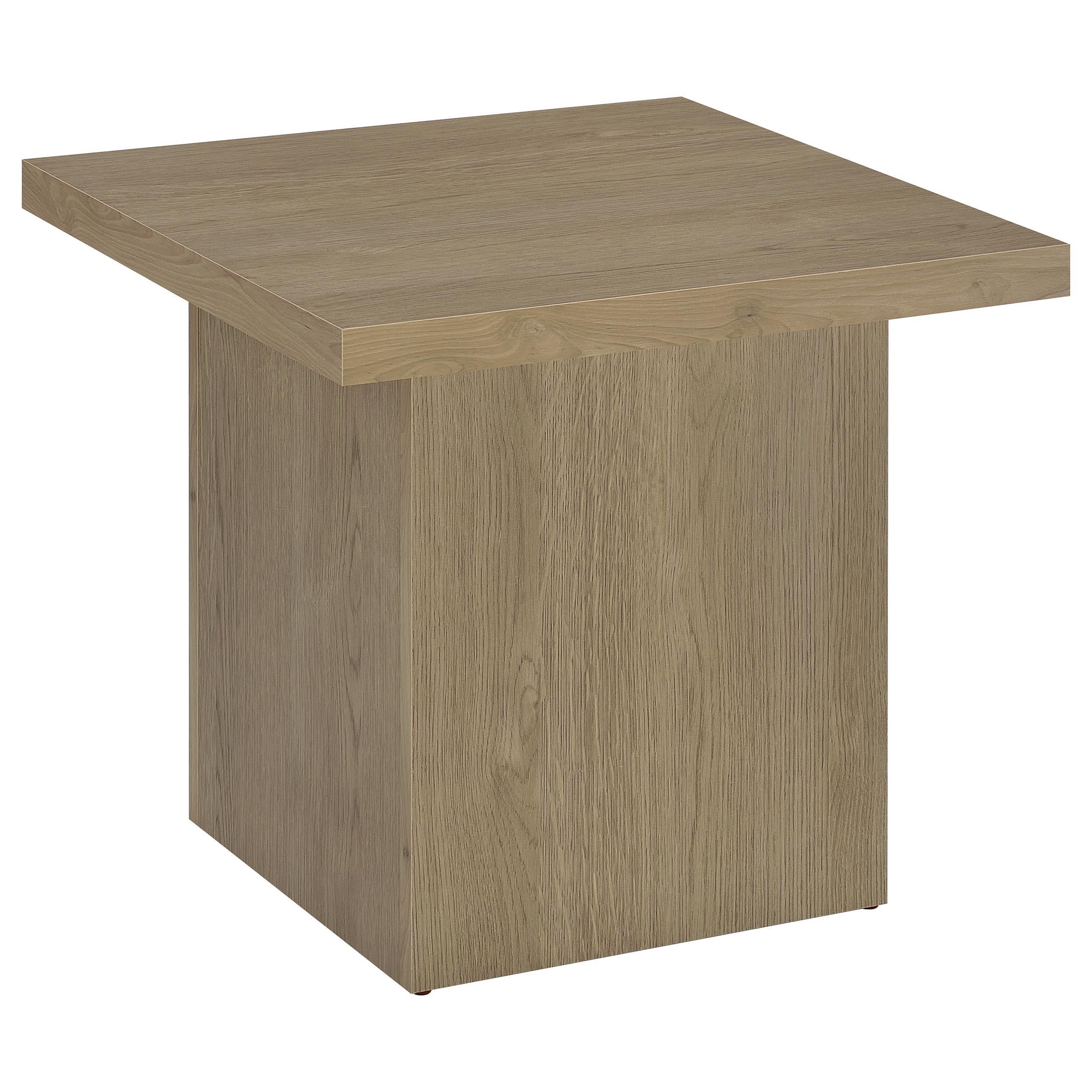  Coaster Furniture Devar 710917 Square Engineered Wood End Table - Latte IMAGE 1