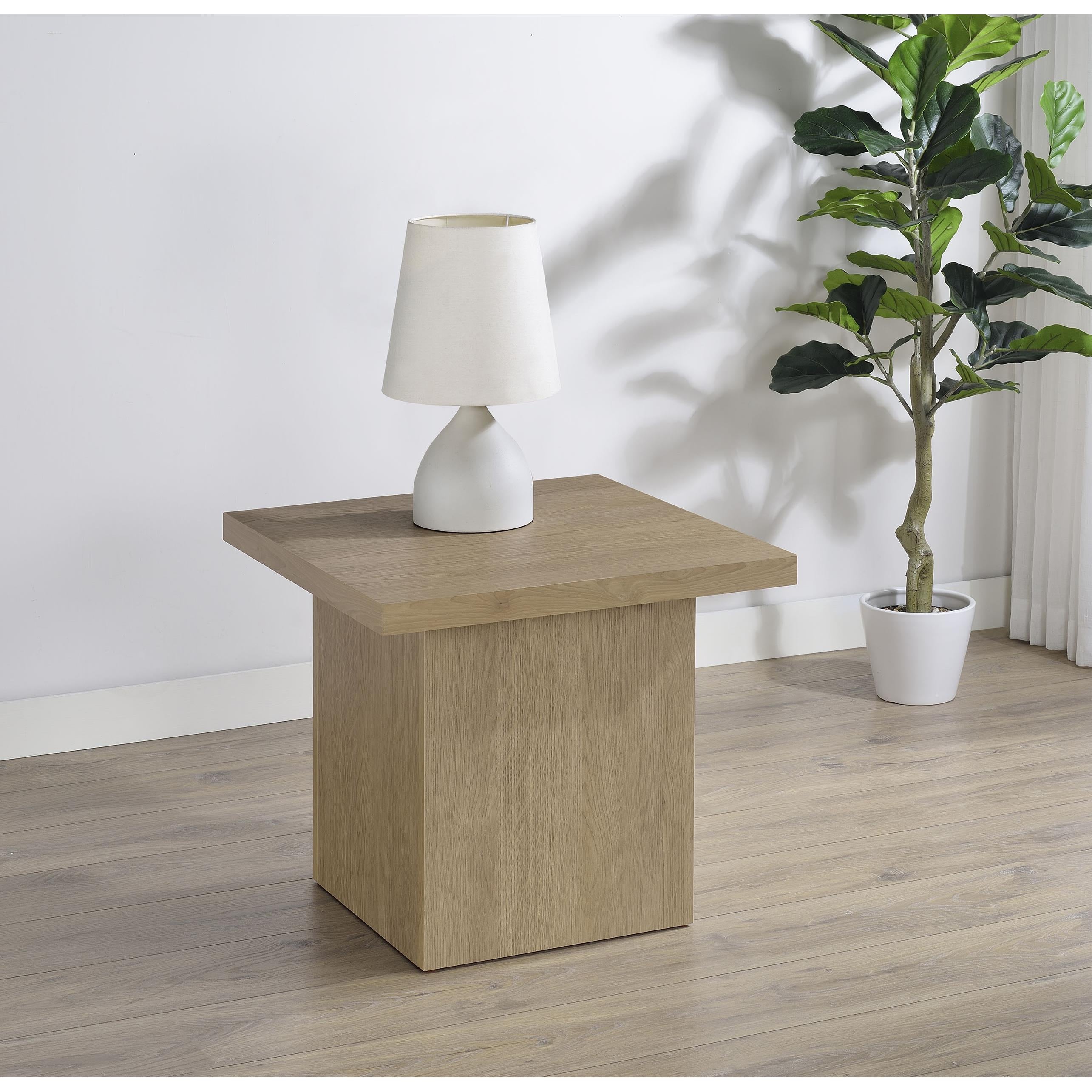  Coaster Furniture Devar 710917 Square Engineered Wood End Table - Latte IMAGE 4