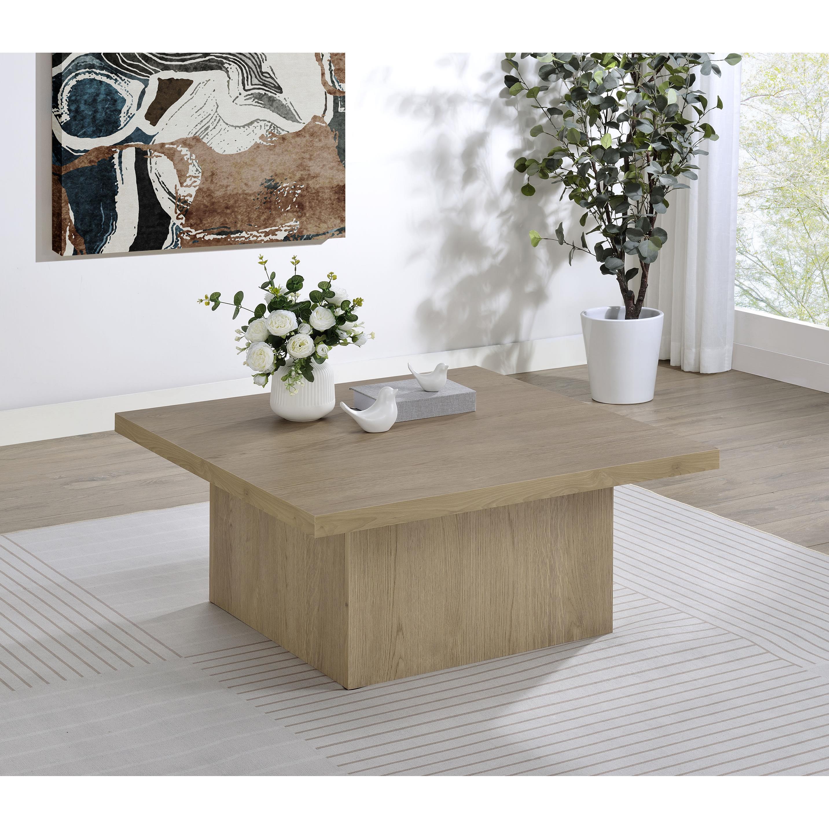  Coaster Furniture Devar 710918 Square Engineered Wood Coffee Table - Latte IMAGE 4