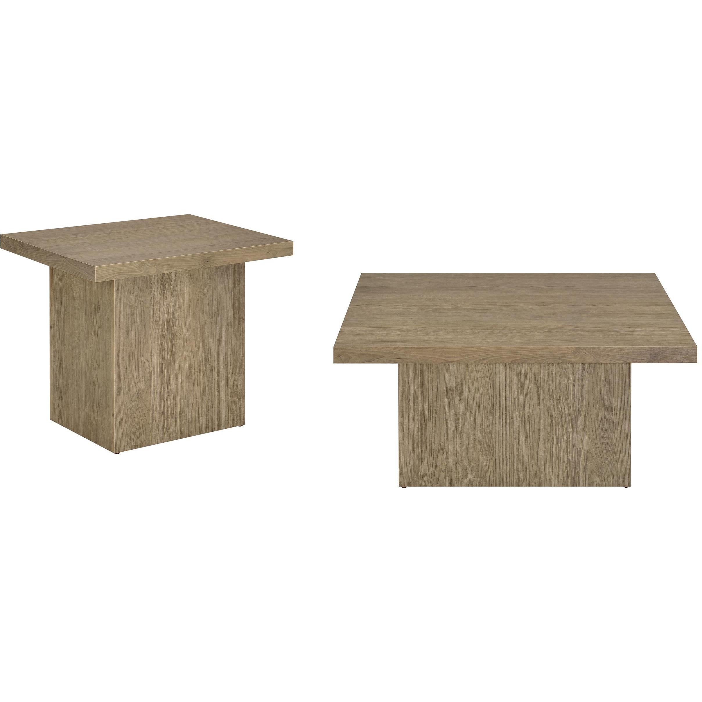  Coaster Furniture Devar 710918-S2 2-piece Square Cocktail Coffee End Table Set - Latte IMAGE 1