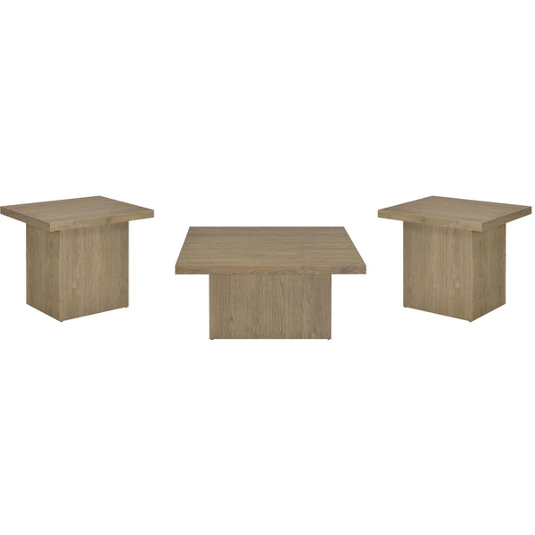 Coaster Furniture Devar 710918-S3 3-piece Square Cocktail Coffee End Table Set - Latte