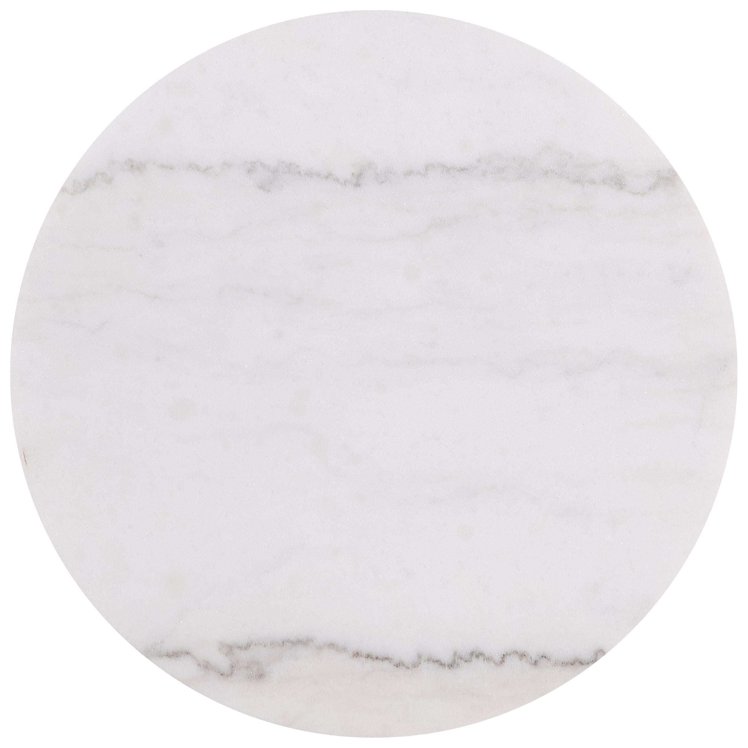  Coaster Furniture Jason 711417 Round White Marble Top End Table - Greige IMAGE 7