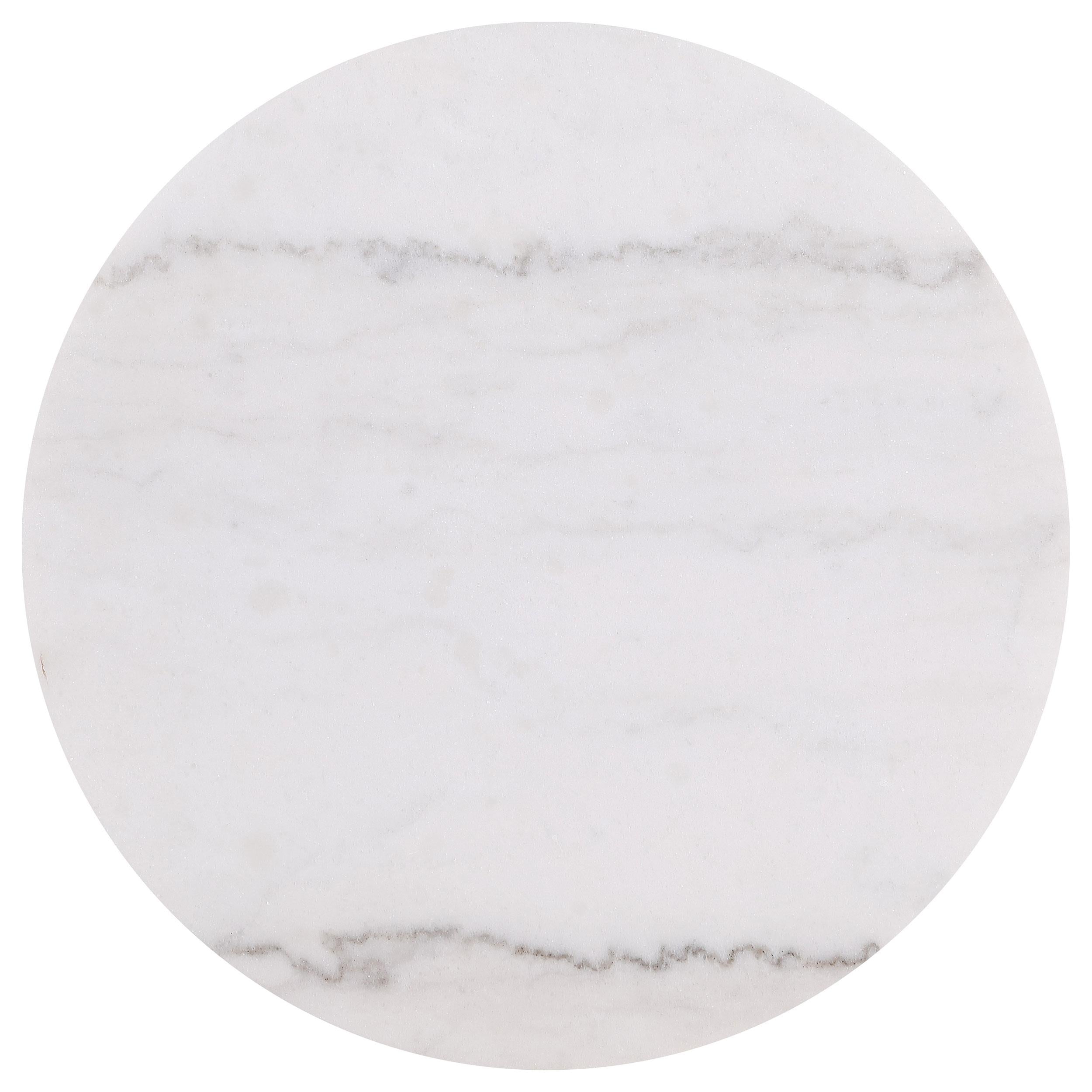  Coaster Furniture Jason 711418-S3 3-piece Round White Marble Coffee Table Set - Greige IMAGE 3