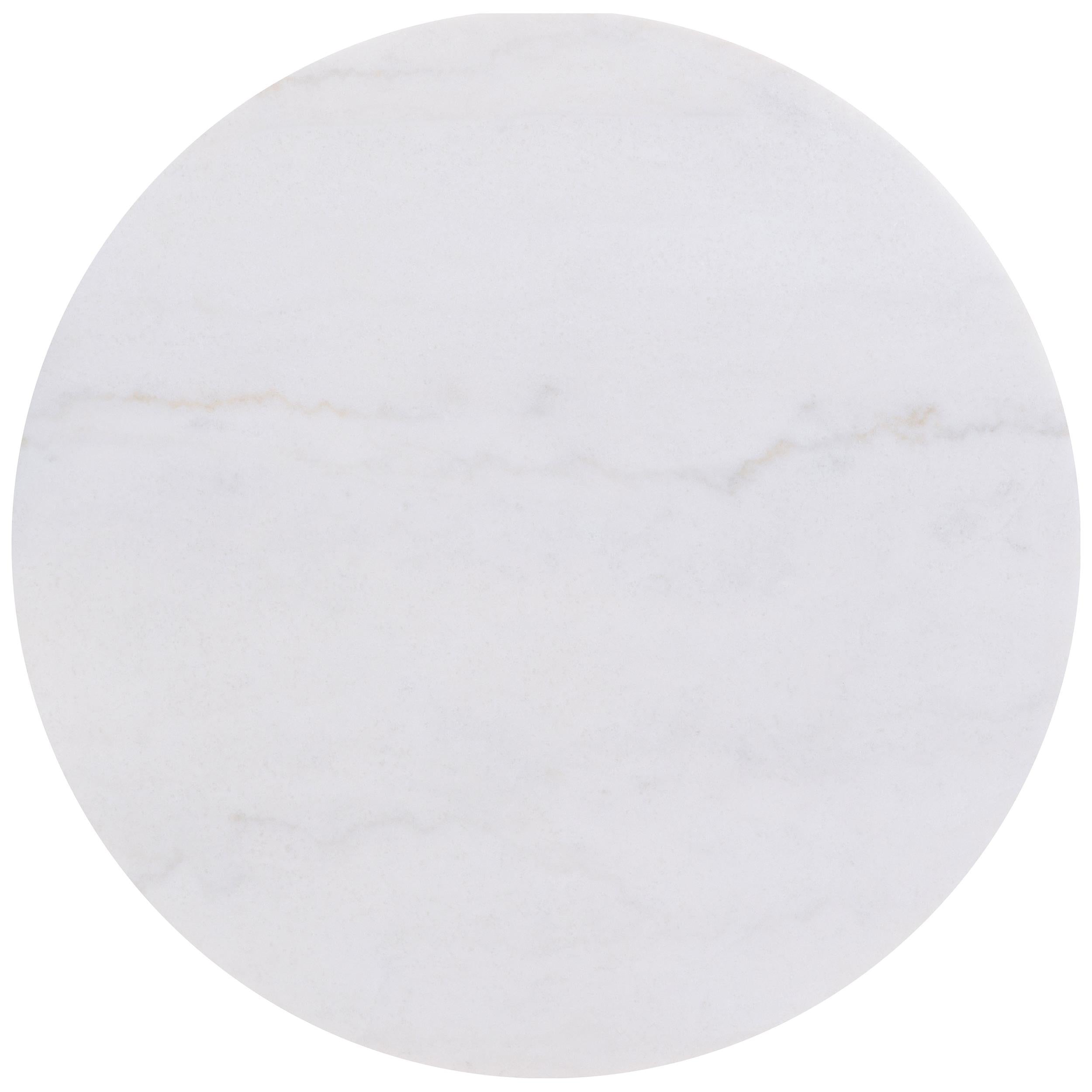  Coaster Furniture Jason 712418-S3 3-piece Round White Marble Coffee Table Set - Honey Brown IMAGE 6
