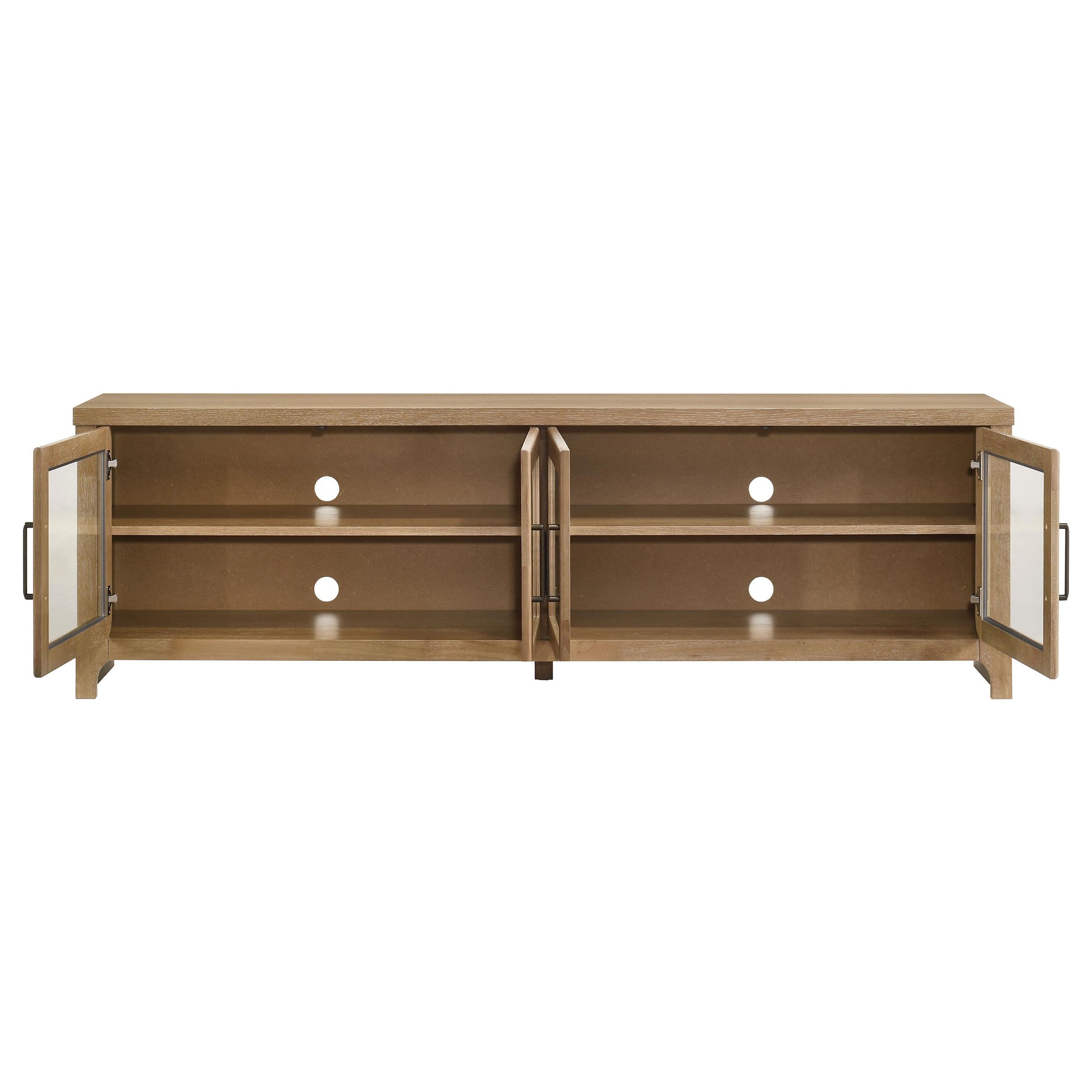  Coaster Furniture Brenham 720130 79-inch 4-door TV Stand Media Console - Washed Oak IMAGE 3