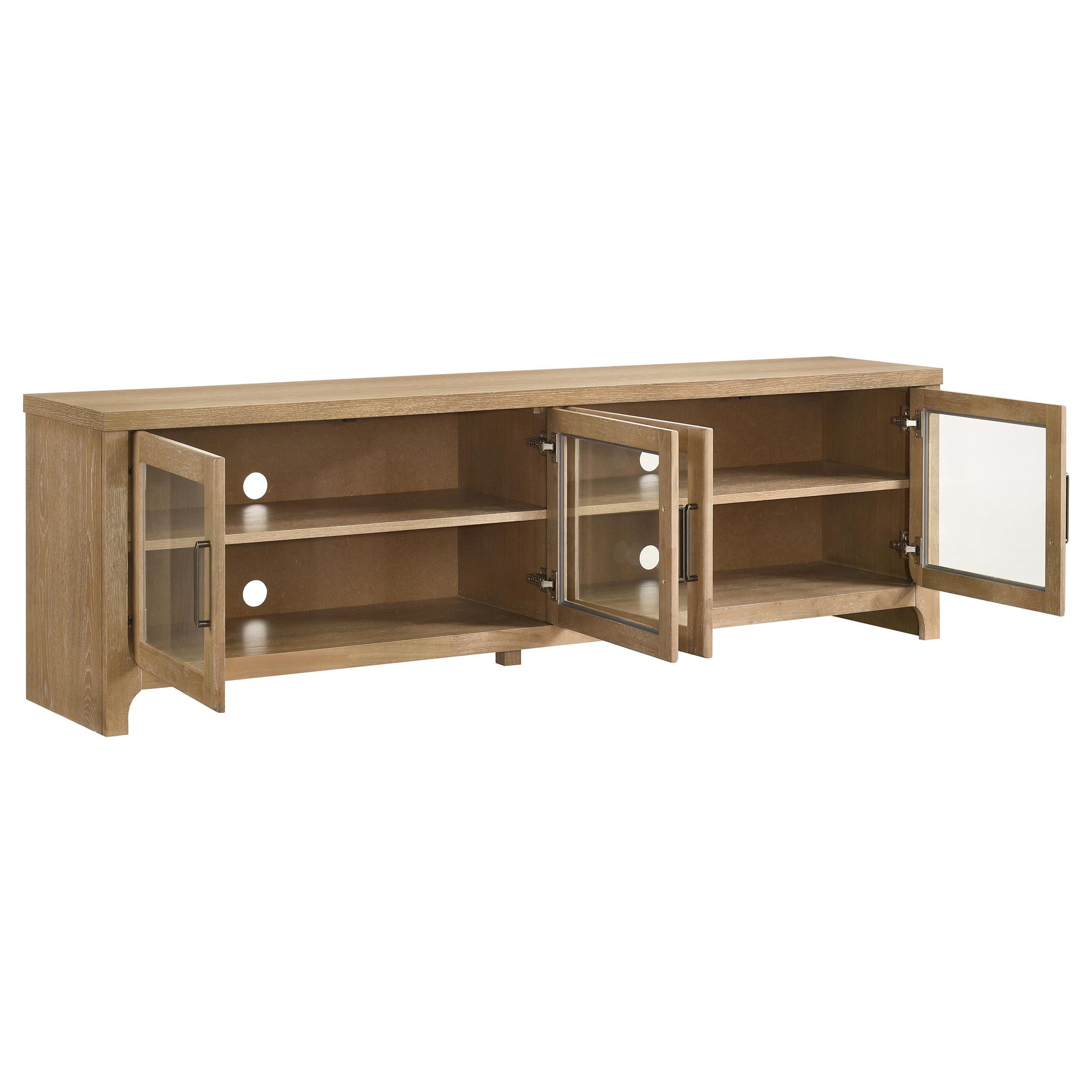  Coaster Furniture Brenham 720130 79-inch 4-door TV Stand Media Console - Washed Oak IMAGE 9