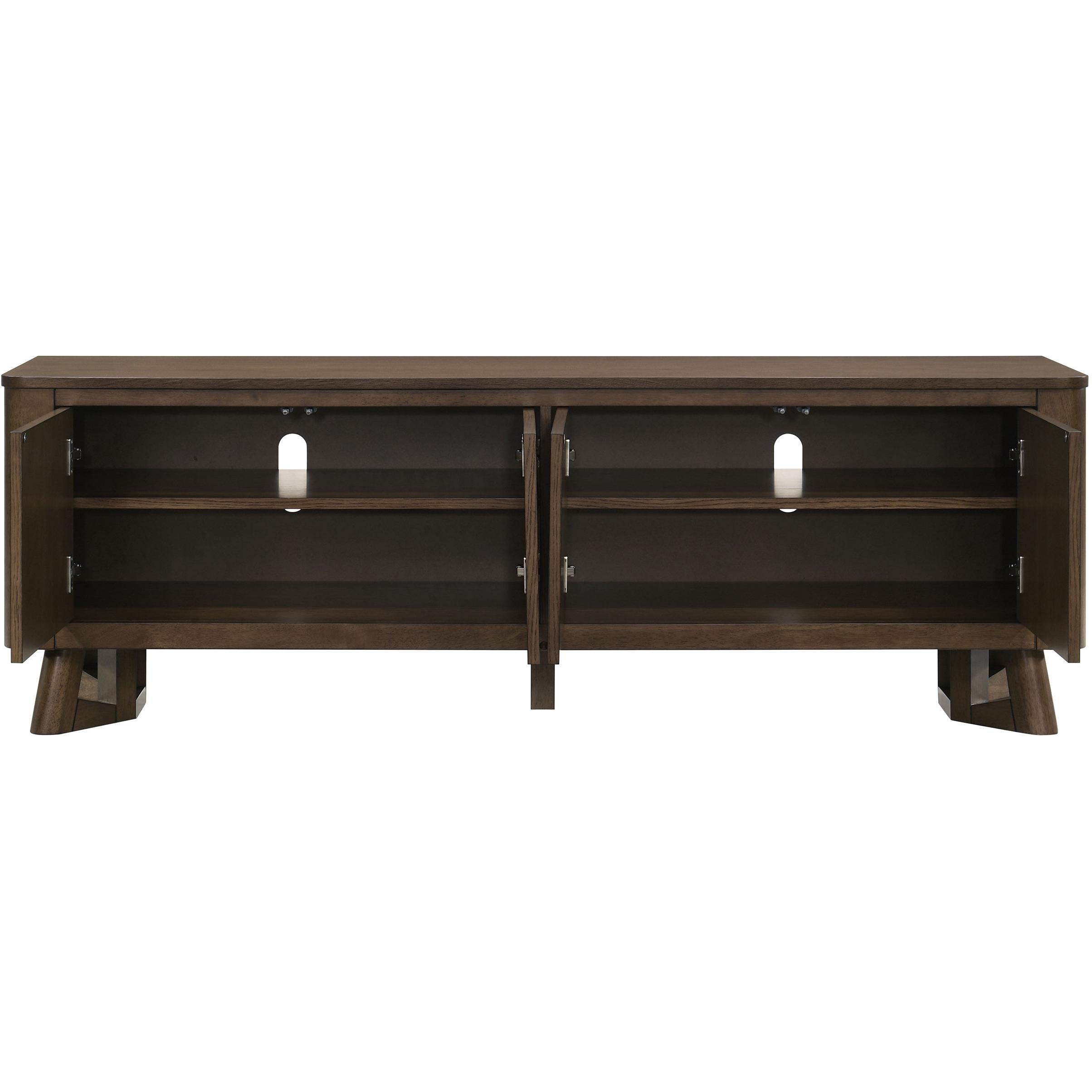  Coaster Furniture Trotter 720133 71-inch 4-Door Wood TV Stand Media Console - Brown IMAGE 5