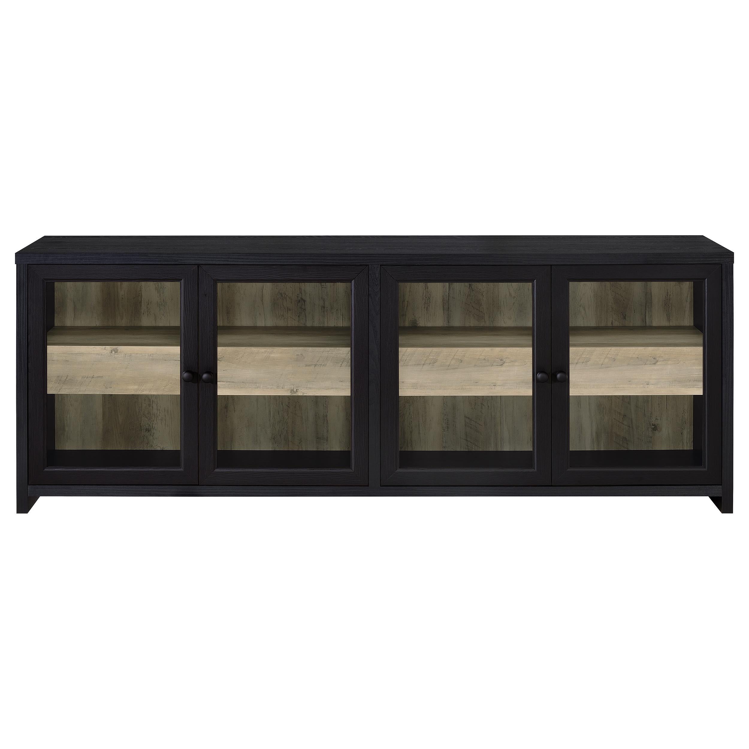  Coaster Furniture Denison 720223 79-inch 4-door TV Stand Media Console - Black IMAGE 10