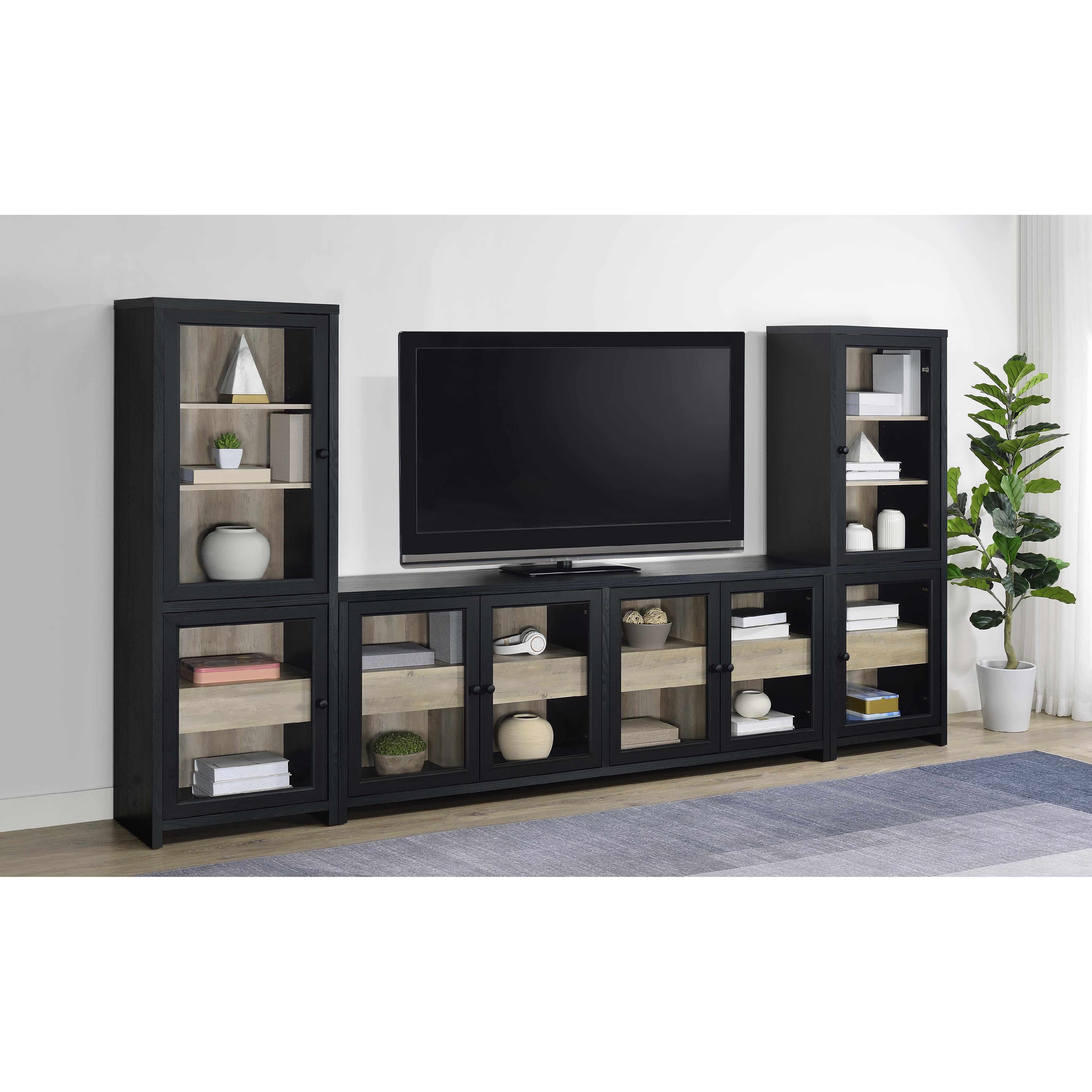  Coaster Furniture Denison 720223 79-inch 4-door TV Stand Media Console - Black IMAGE 12