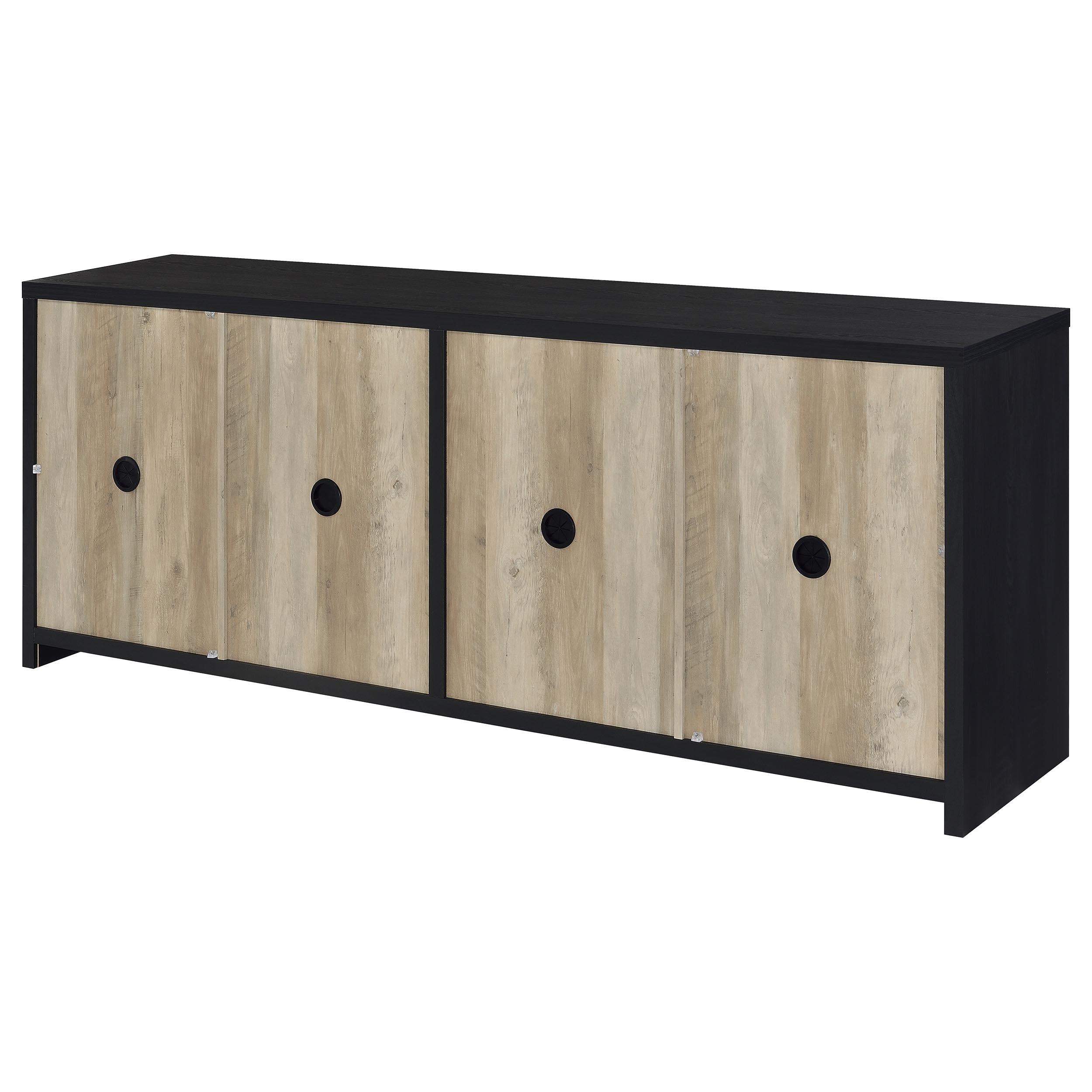  Coaster Furniture Denison 720223 79-inch 4-door TV Stand Media Console - Black IMAGE 9