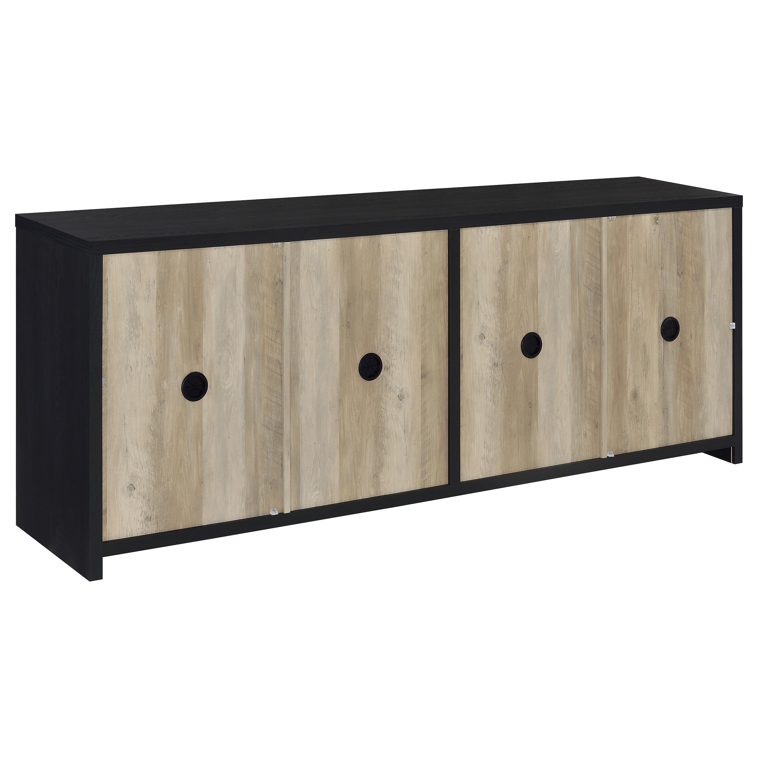  Coaster Furniture Denison 720223-SET 3-piece Entertainment Center 79-inch TV Stand - Black IMAGE 6