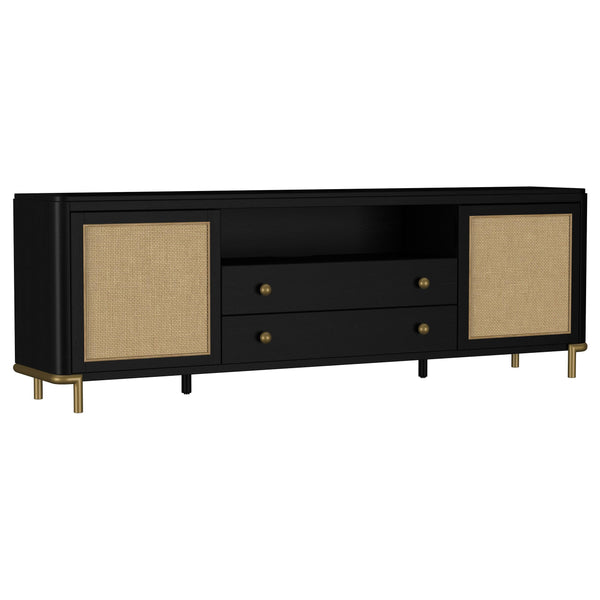 Coaster Furniture Arini 720263 Rattan Cane 2-door TV Stand Media Console - Black