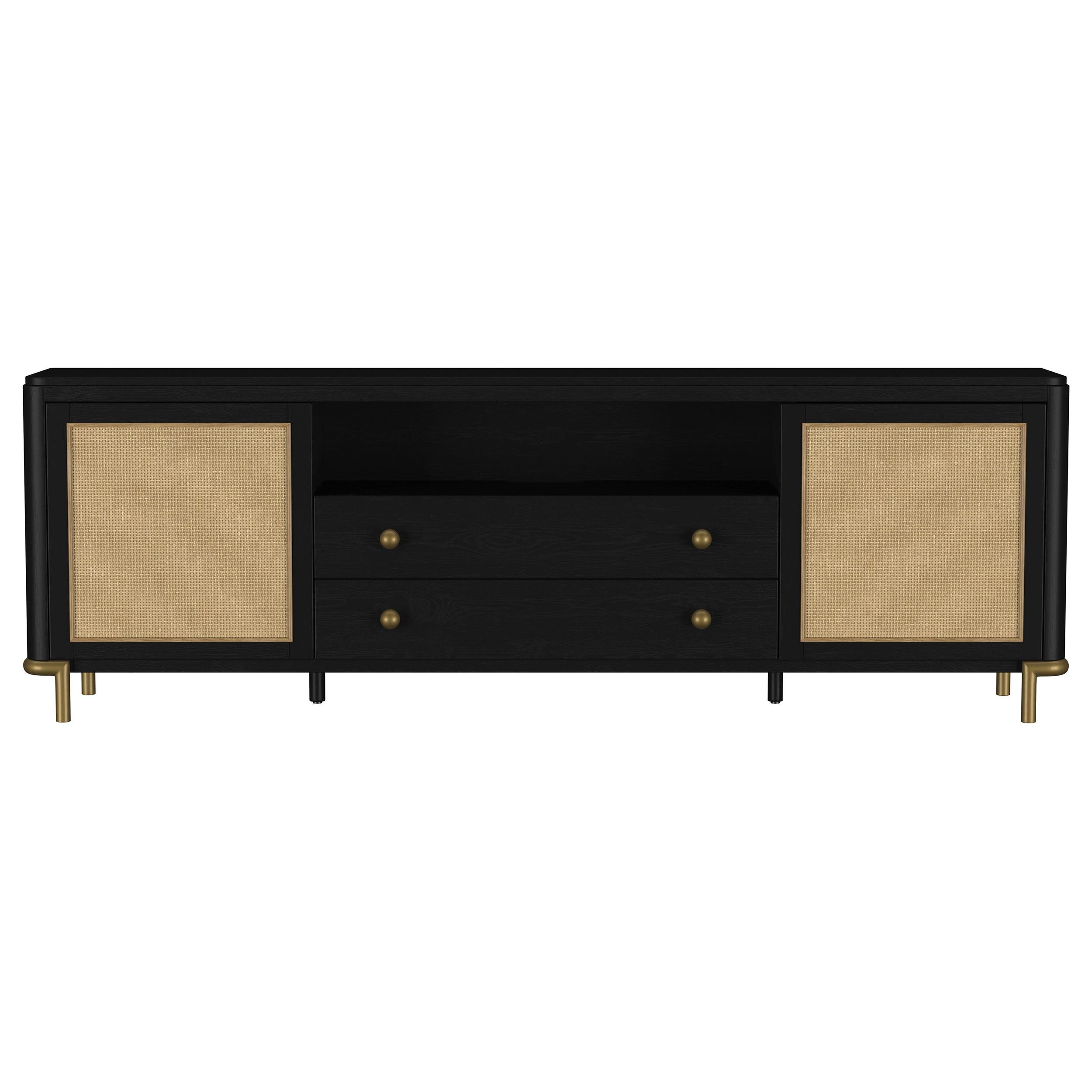  Coaster Furniture Arini 720263 Rattan Cane 2-door TV Stand Media Console - Black IMAGE 15